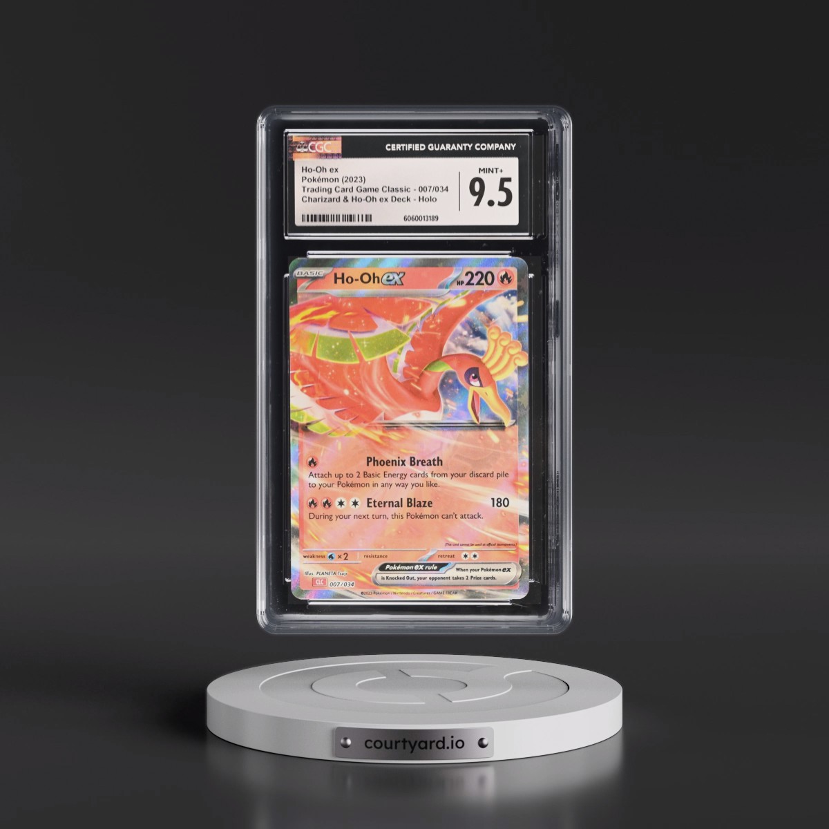 2023 Trading Card Game Classic - CLV, CLC, CLB #007/034 Ho-Oh ex - Charizard & Ho-Oh ex Deck - CLC Holo (CGC 9.5 MINT+)