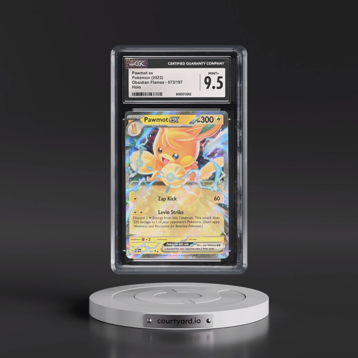 2023 Obsidian Flames - OBF EN #073/197 Pawmot ex - Holo (CGC 9.5 MINT+)