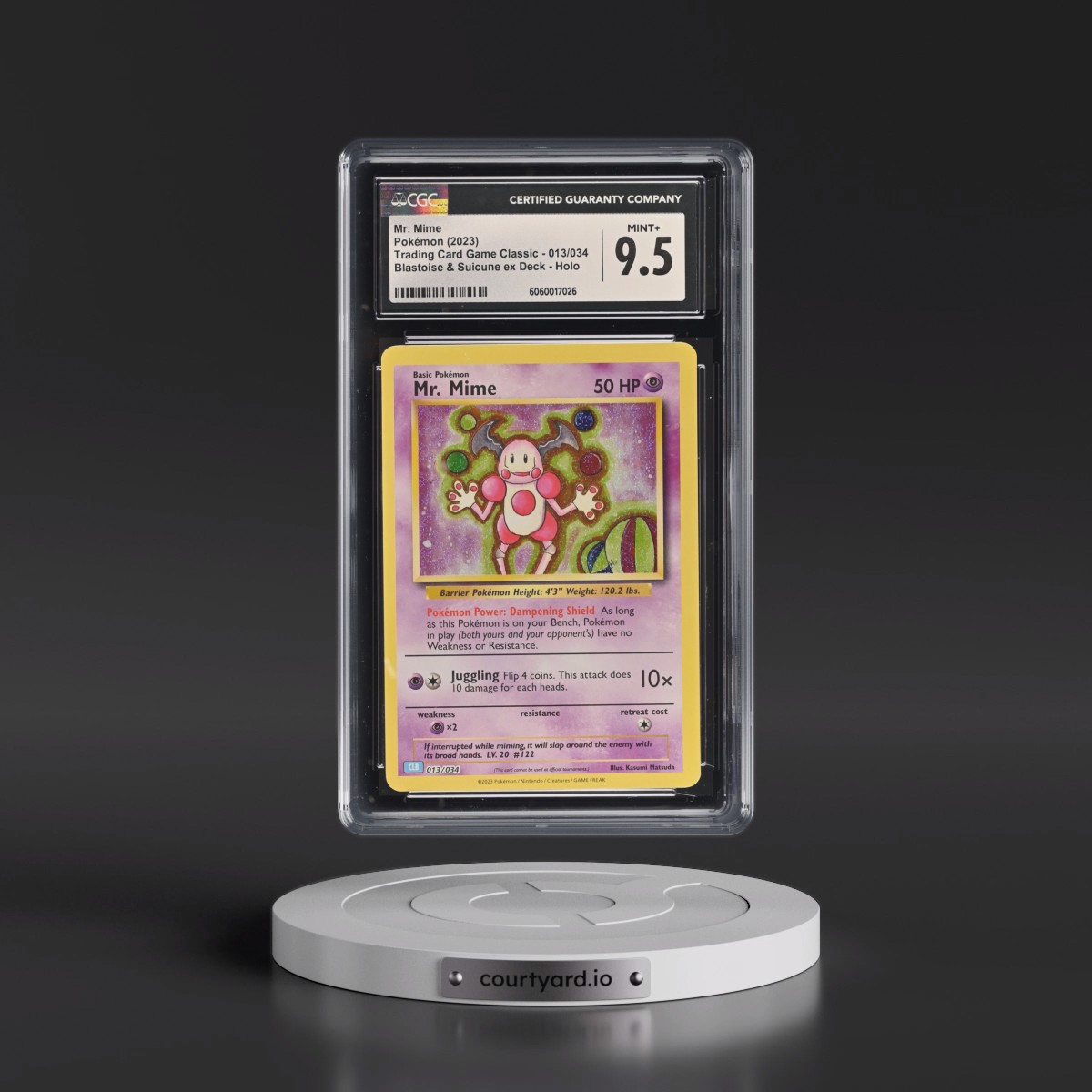 2023 Trading Card Game Classic - CLV, CLC, CLB #013/034 Mr. Mime - Blastoise & Suicune ex Deck - CLB Holo (CGC 9.5 MINT+)