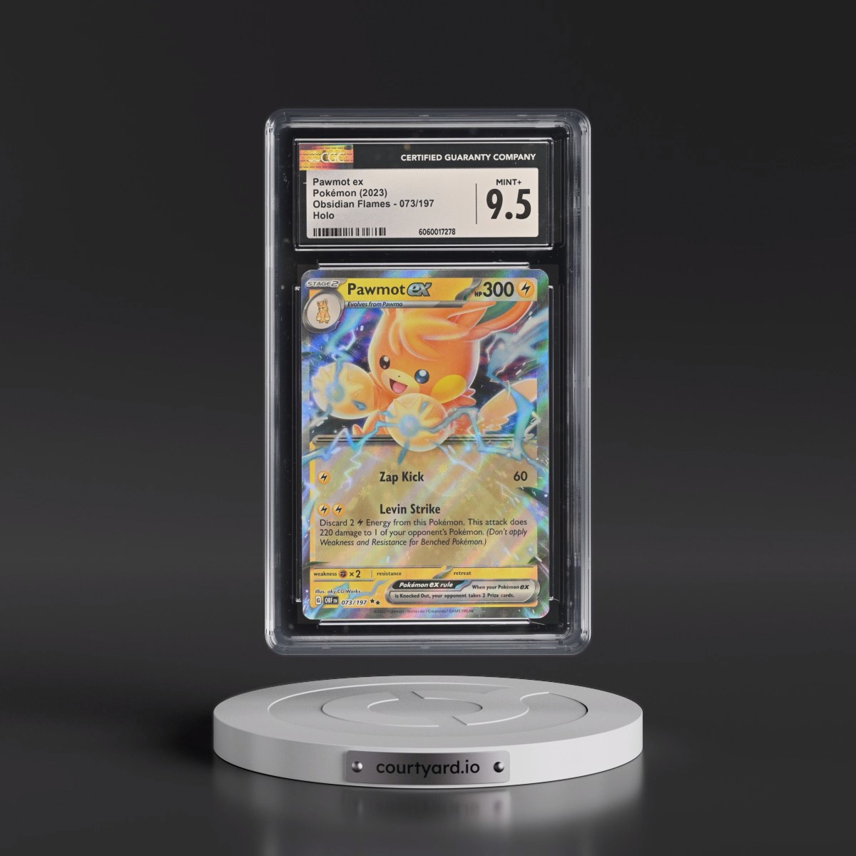 2023 Obsidian Flames - OBF EN #073/197 Pawmot ex - Holo (CGC 9.5 MINT+)