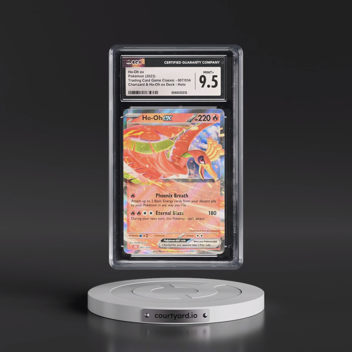 2023 Trading Card Game Classic - CLV, CLC, CLB #007/034 Ho-Oh ex - Charizard & Ho-Oh ex Deck - CLC Holo (CGC 9.5 MINT+)