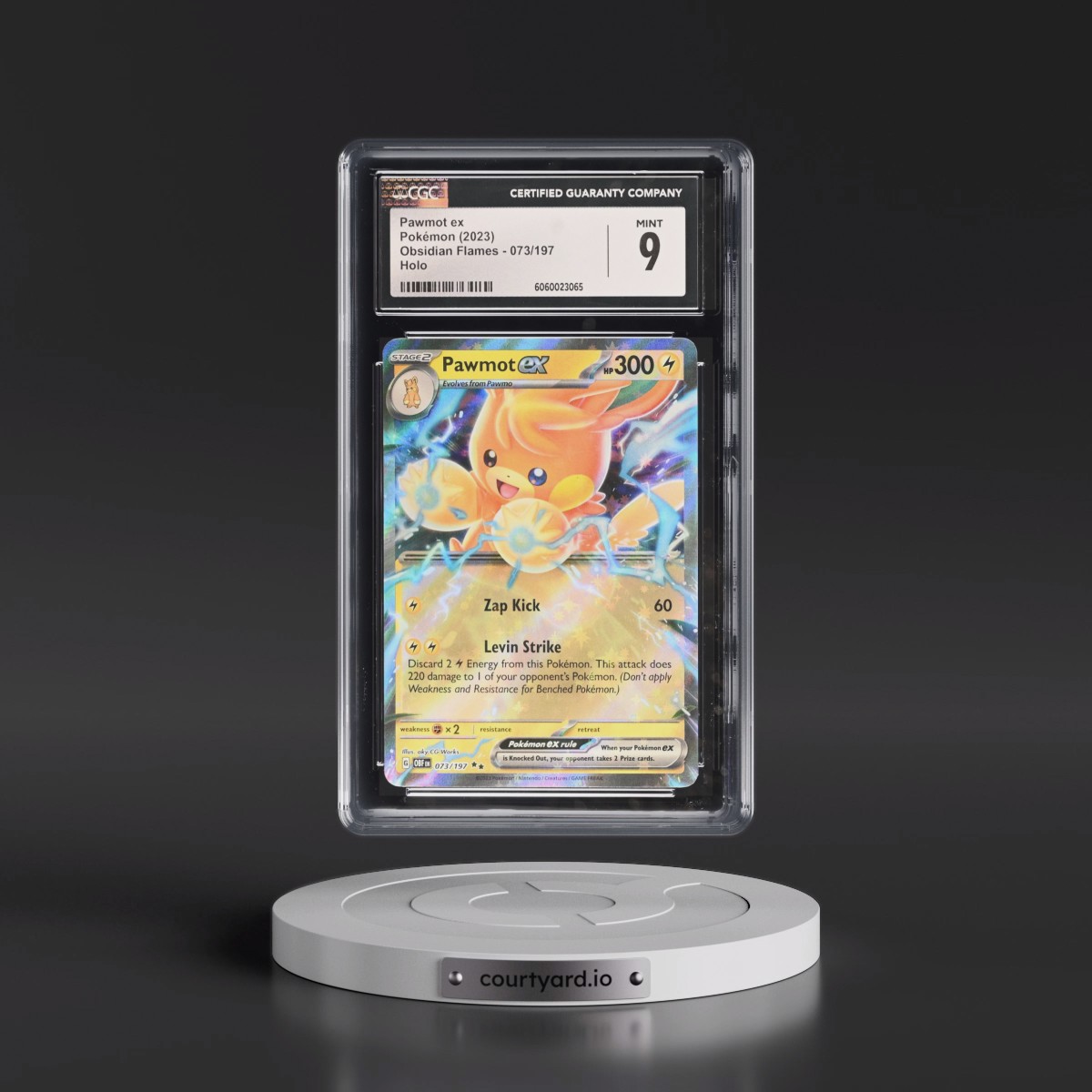 2023 Obsidian Flames - OBF EN #073/197 Pawmot ex - Holo (CGC 9 MINT)