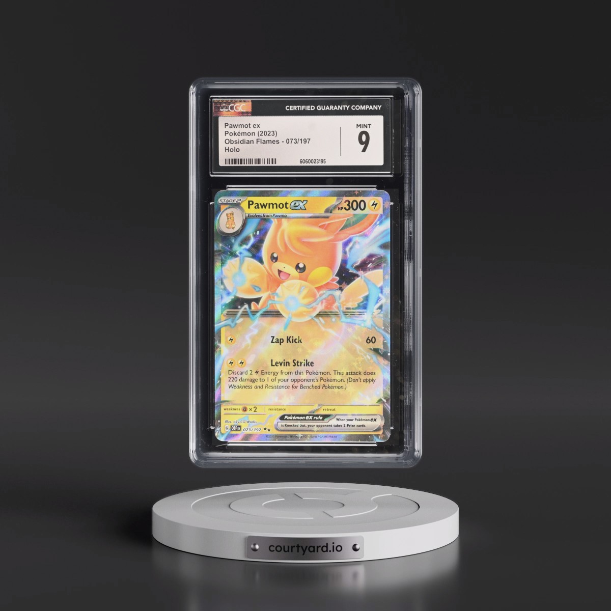 2023 Obsidian Flames - OBF EN #073/197 Pawmot ex - Holo (CGC 9 MINT)