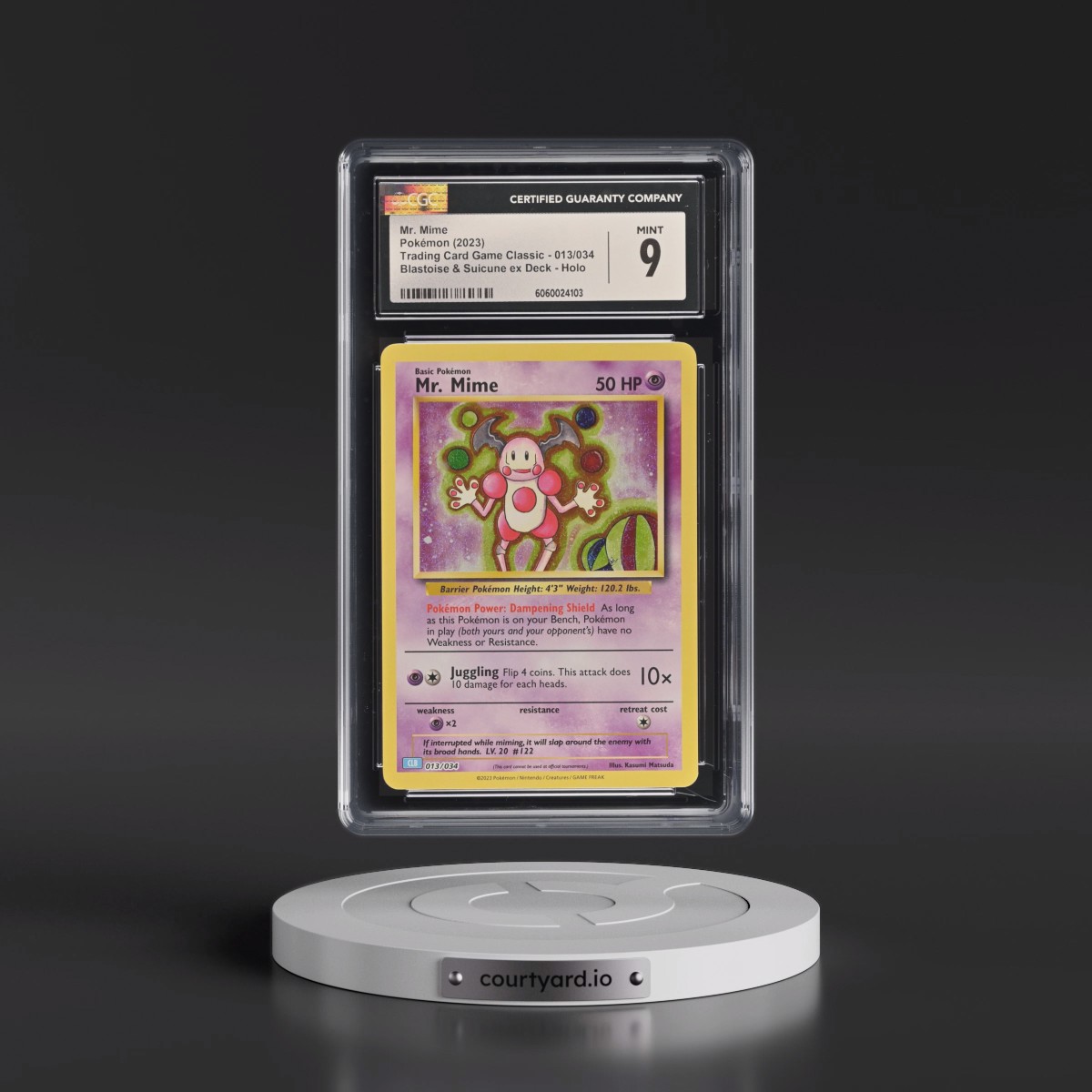 2023 Pokémon Clb-Trading Card Game Classic Blastoise & Suicune EX Deck #013 Mr. Mime (CGC 9 MINT)