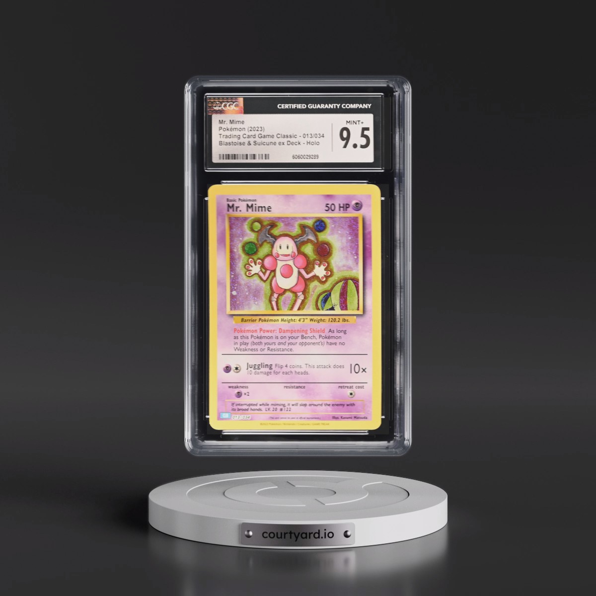 2023 Trading Card Game Classic - CLV, CLC, CLB #013/034 Mr. Mime - Blastoise & Suicune ex Deck - CLB Holo (CGC 9.5 MINT+)