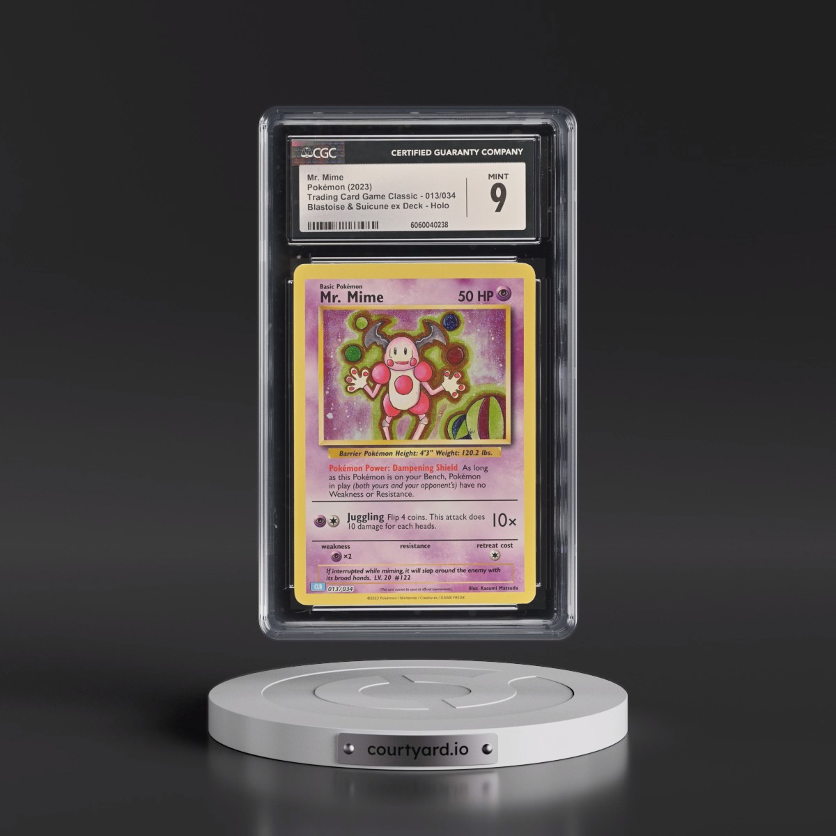 2023 Trading Card Game Classic - CLV, CLC, CLB #013/034 Mr. Mime - Blastoise & Suicune ex Deck - CLB Holo (CGC 9 MINT)