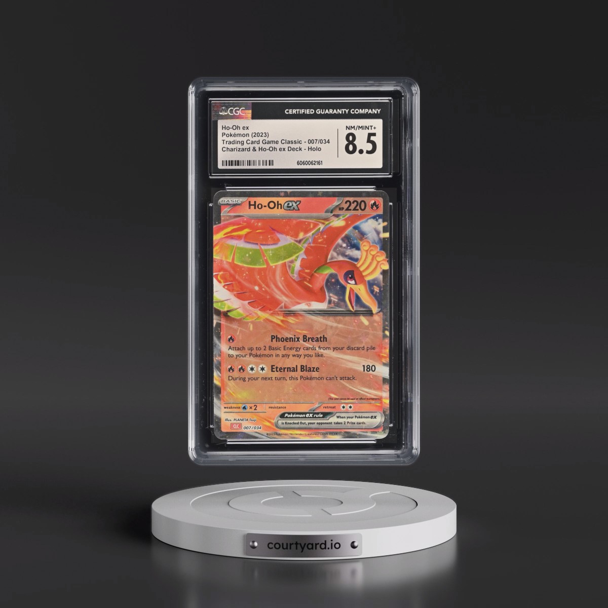 2023 Trading Card Game Classic - CLV, CLC, CLB #007/034 Ho-Oh ex - Charizard & Ho-Oh ex Deck - CLC Holo (CGC 8.5 NM-MT+)
