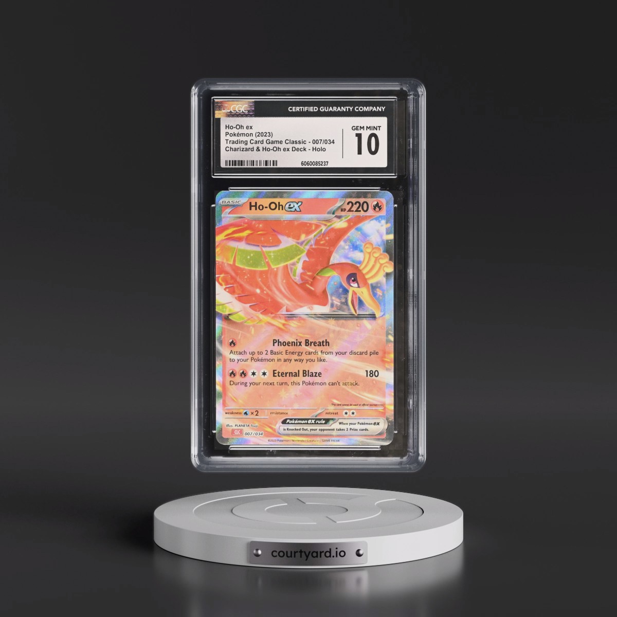 2023 Trading Card Game Classic - CLV, CLC, CLB #007/034 Ho-Oh ex - Charizard & Ho-Oh ex Deck - CLC Holo (CGC 10 GEM MINT)