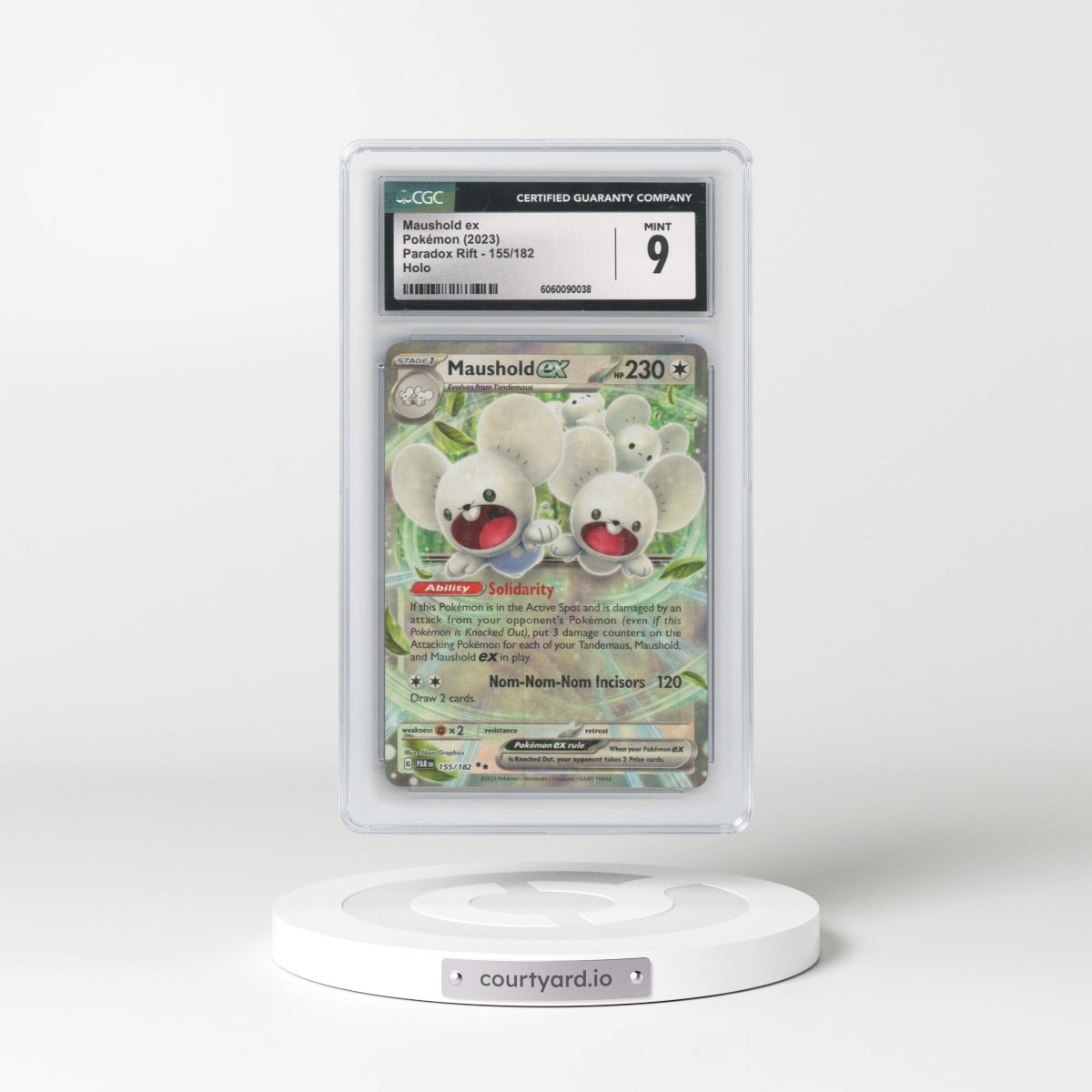 2023 Pokémon Par EN-Paradox Rift #155 Maushold EX - Holo (CGC 9 MINT)