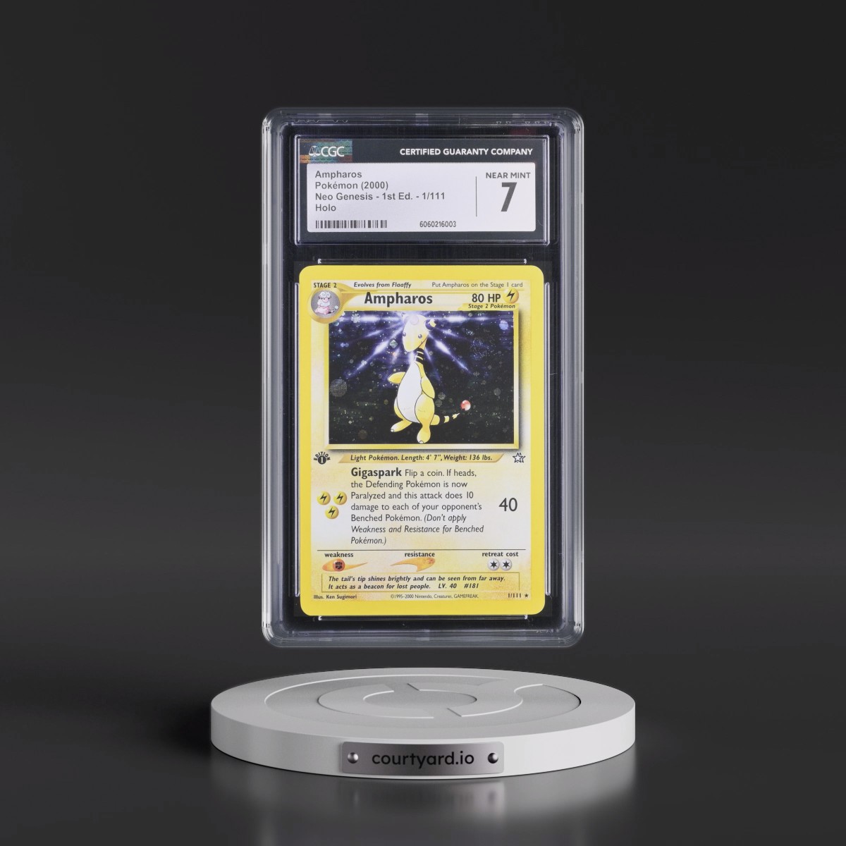 2000 Neo Genesis #1/111 Ampharos - 1st Edition Holo (CGC 7 NM)