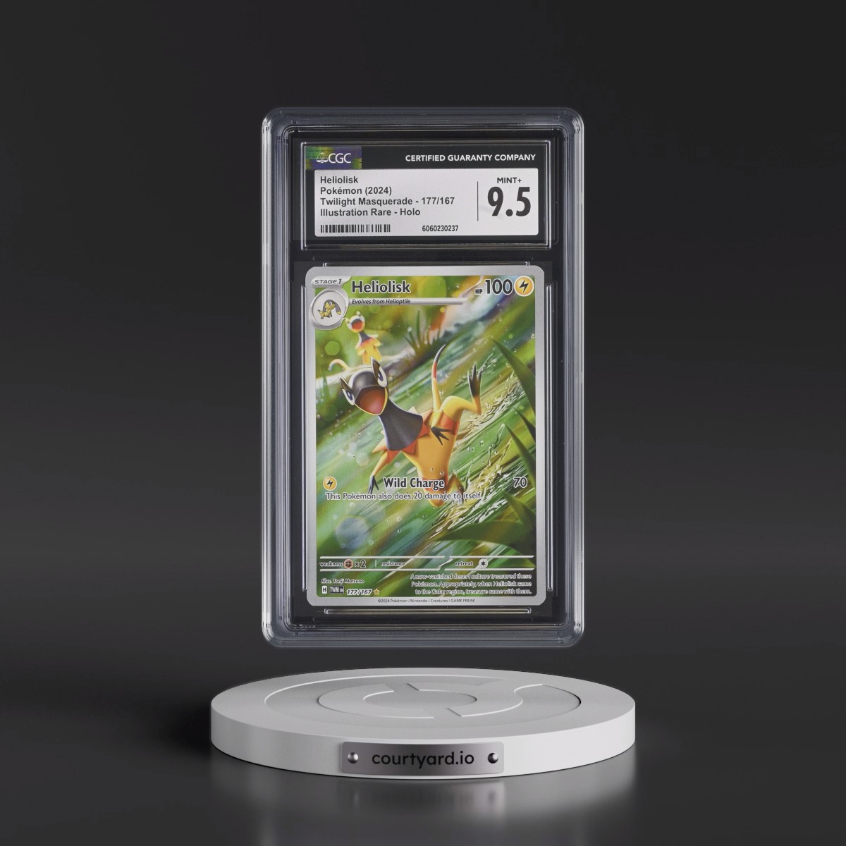 2024 Twilight Masquerade - TWM EN #177/167 Heliolisk - Illustration Rare Holo (CGC 9.5 MINT+)