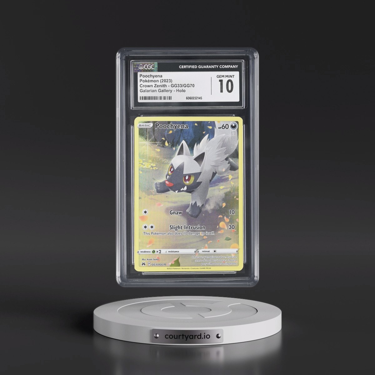 2023 Crown Zenith #GG33/GG70 Poochyena - Galarian Gallery Holo (CGC 10 GEM MINT)