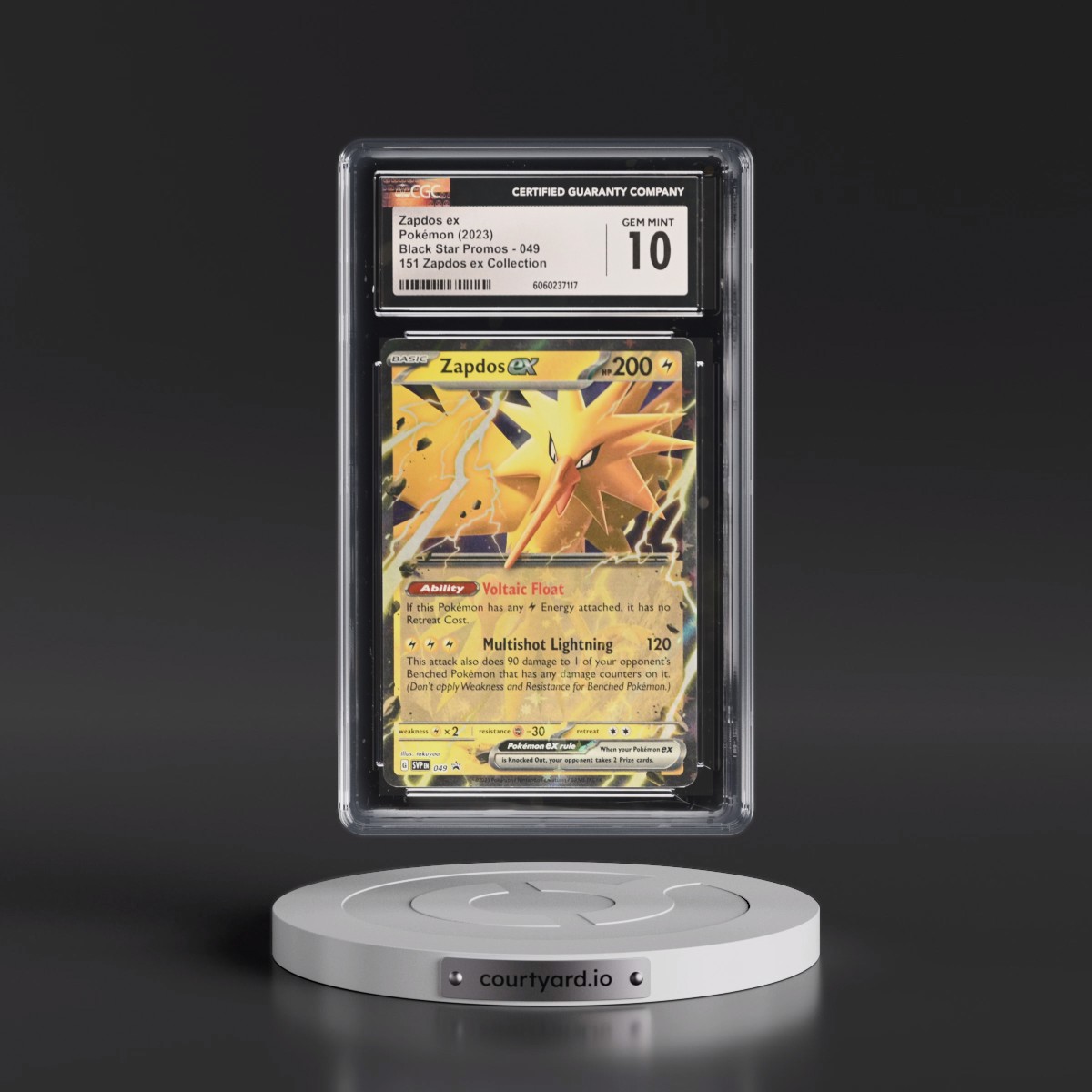 2023 Black Star Promos - Scarlet & Violet SVP EN #049 Zapdos ex - 151 Zapdos ex Collection (Holo) (CGC 10 GEM MINT)