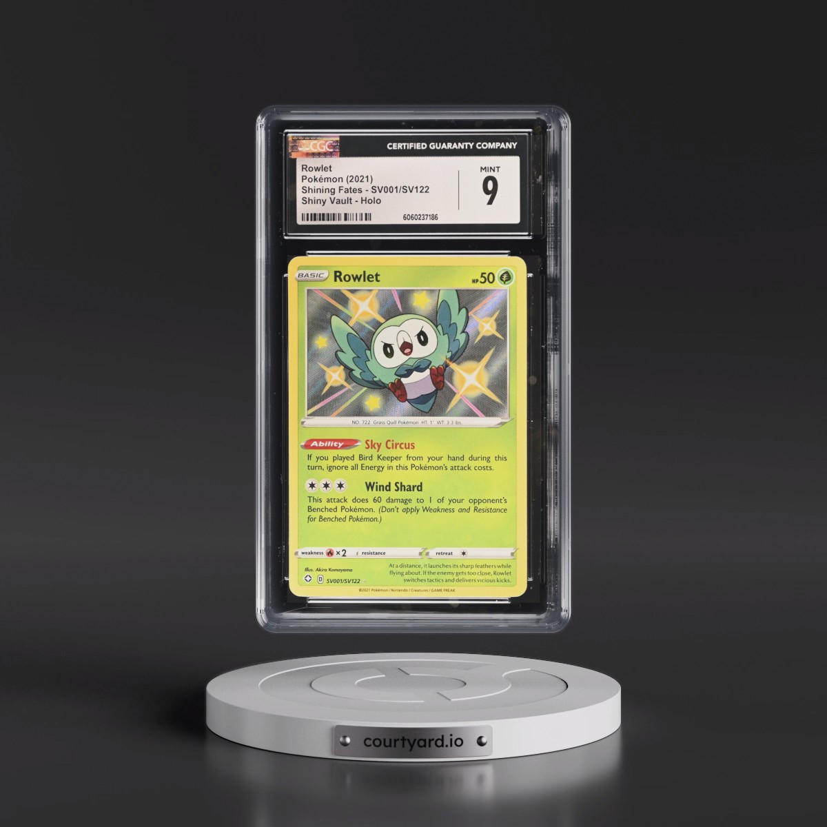 2021 Shining Fates #SV001/SV122 Rowlet - Shiny Vault Holo (CGC 9 MINT)