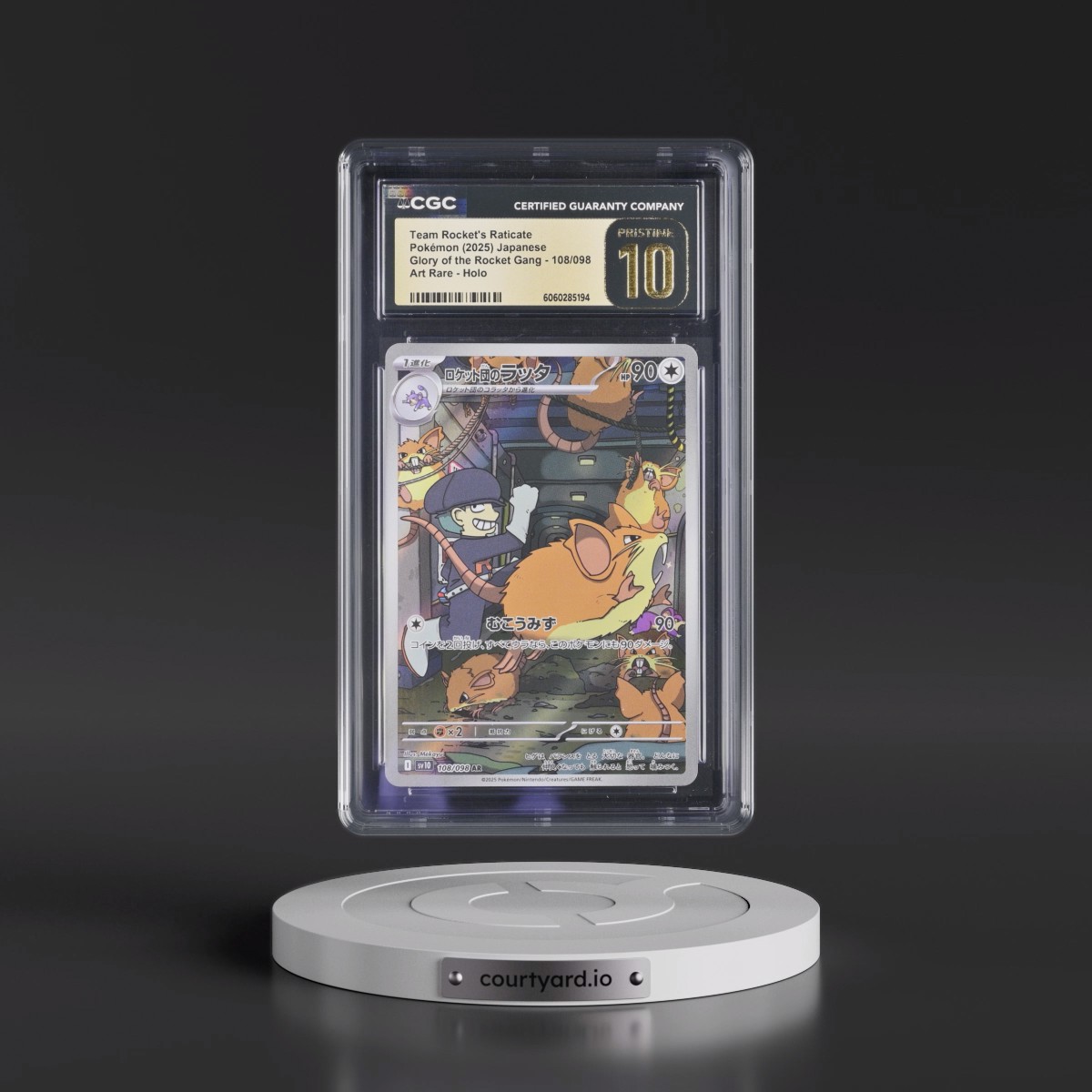 2025 Glory of the Rocket Gang - sv10 #108/098 Team Rocket's Raticate - Art Rare Holo (CGC 10 PRISTINE)