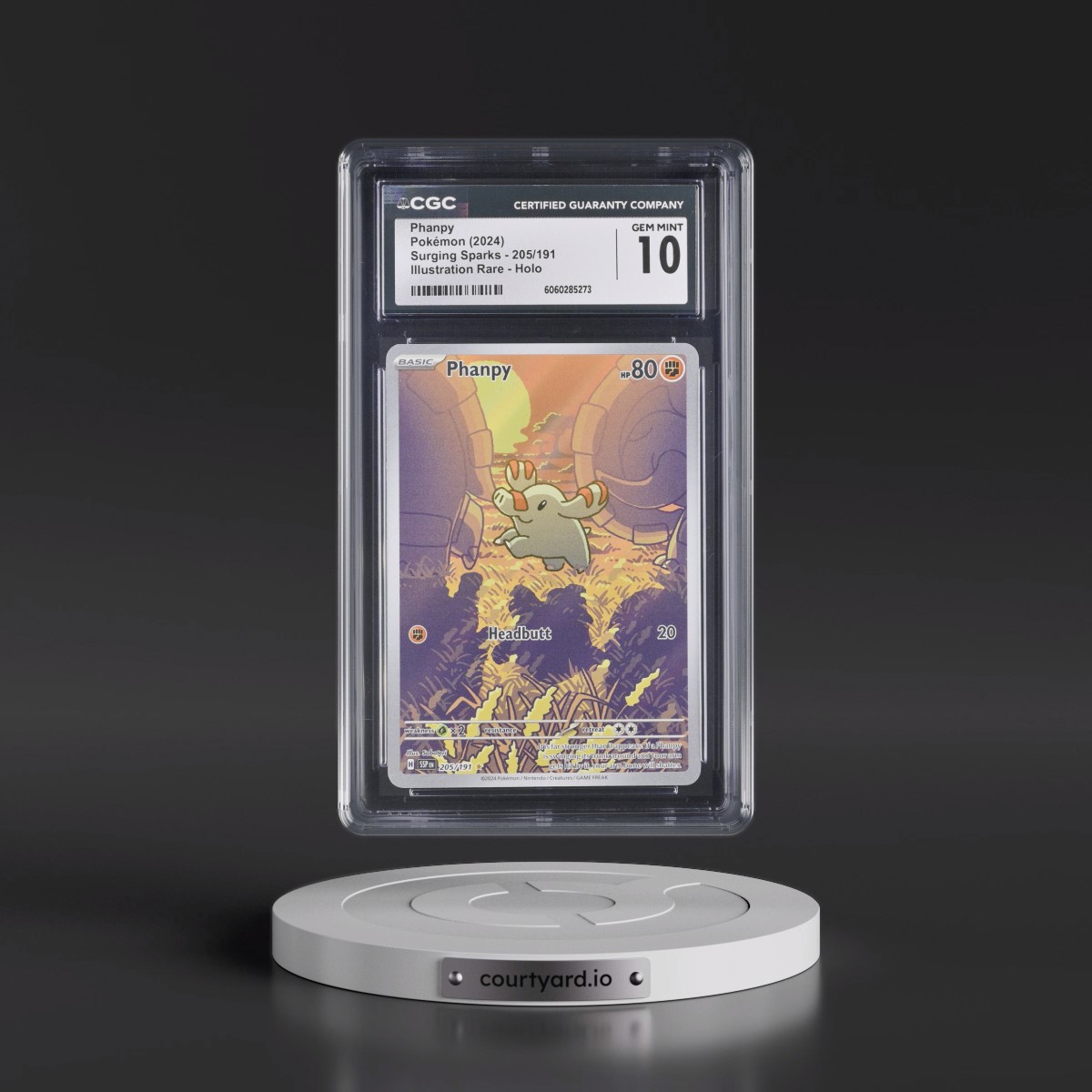 2024 Surging Sparks - SSP EN #205/191 Phanpy - Illustration Rare Holo (CGC 10 GEM MINT)