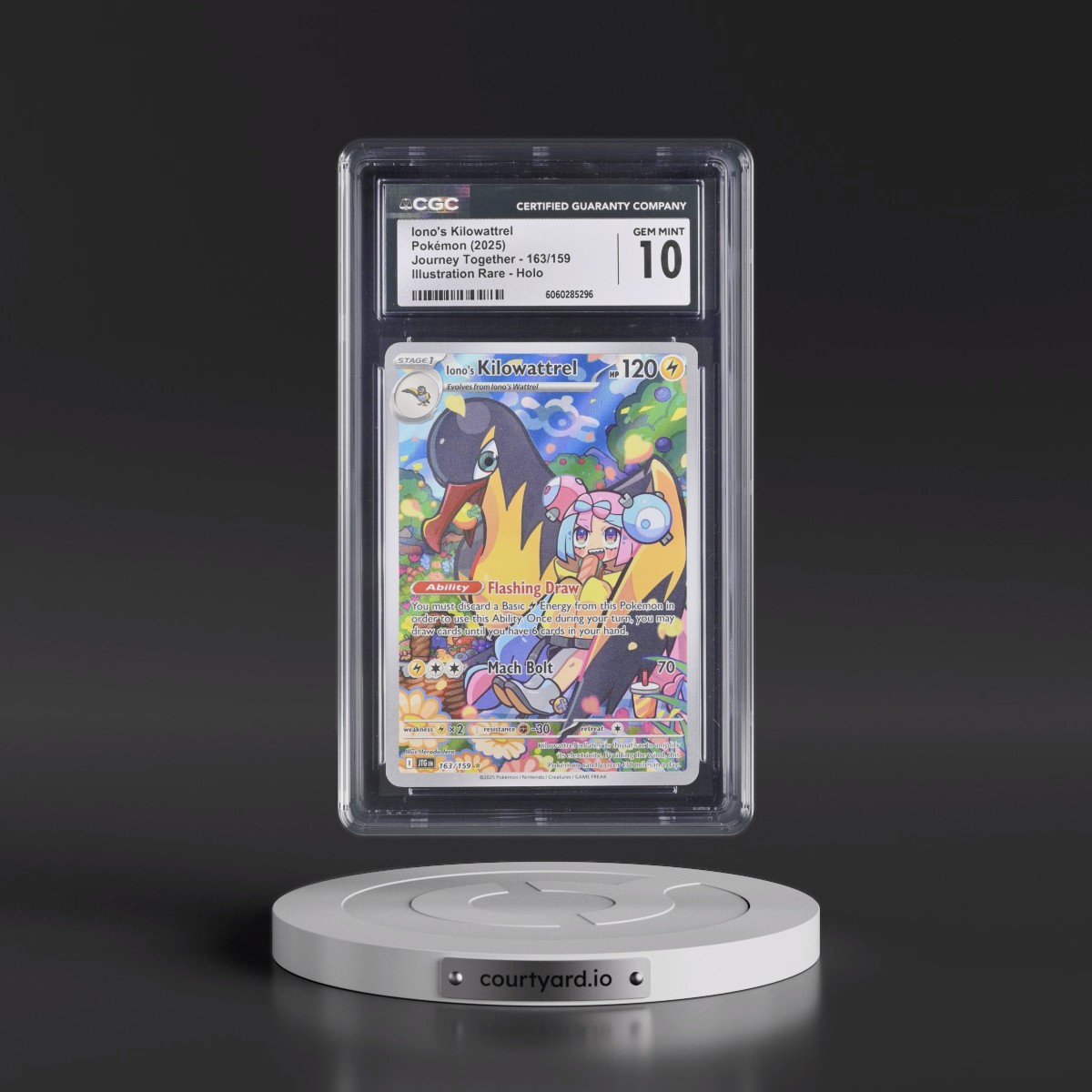 2024 Journey Together - JTG EN #163/159 Iono's Kilowattrel - Illustration Rare Holo (CGC 10 GEM MINT)