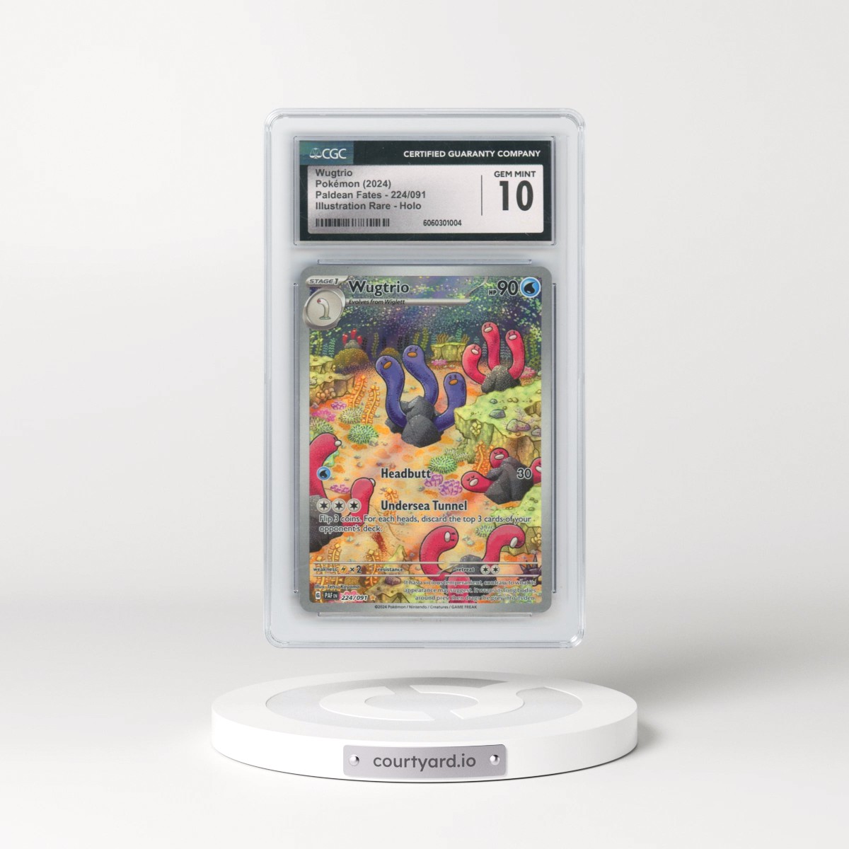 2024 Pokémon Paf EN-Paldean Fates #224 Wugtrio - Illustration Rare (CGC 10 GEM MINT)