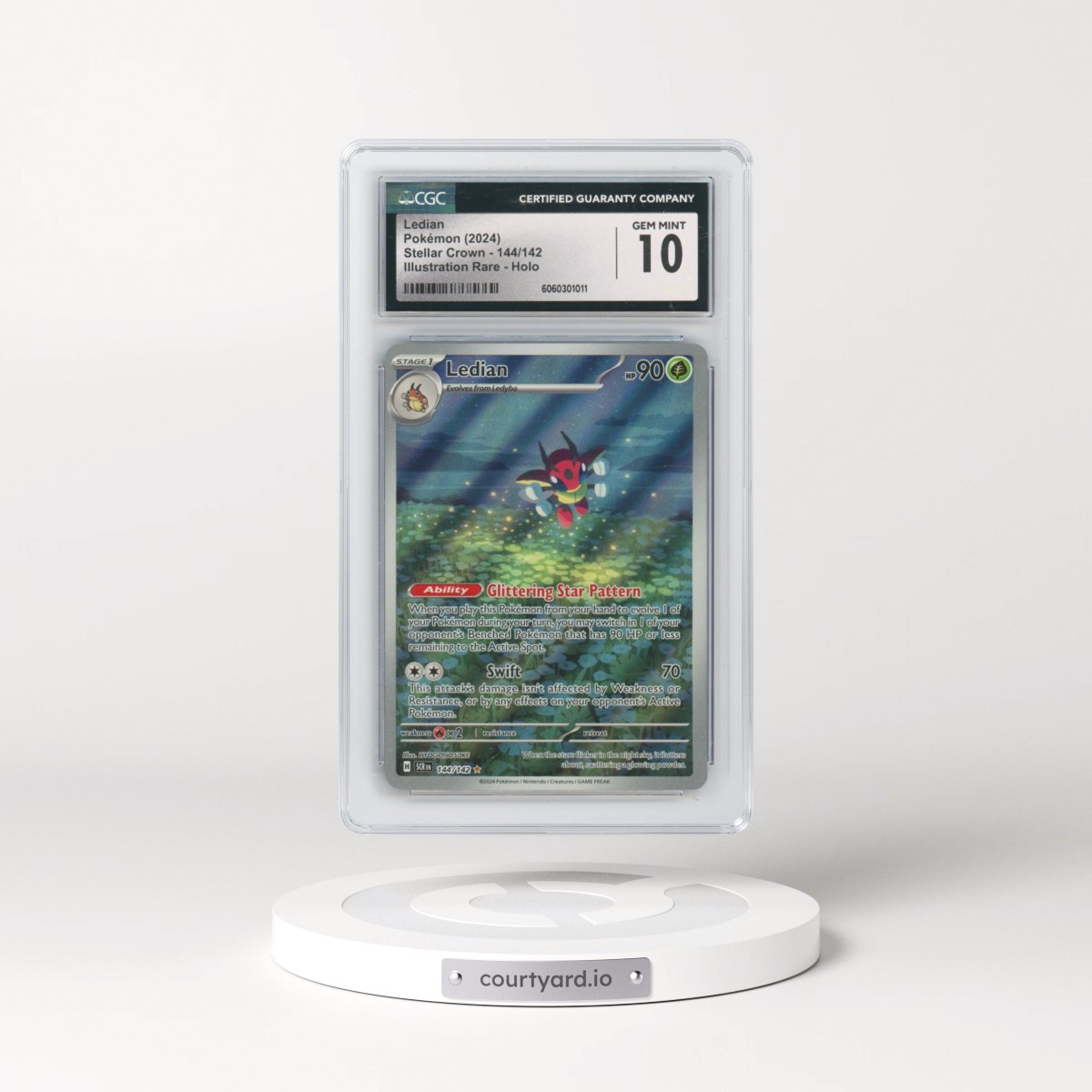 2024 Pokémon Scr EN-Stellar Crown #144 Ledian - Illustration Rare (CGC 10 GEM MINT)