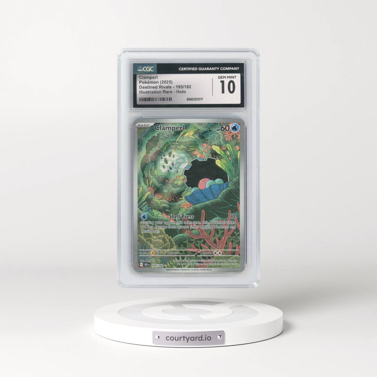 2025 Destined Rivals - DRI EN #195/182 Clamperl - Illustration Rare Holo (CGC 10 GEM MINT)
