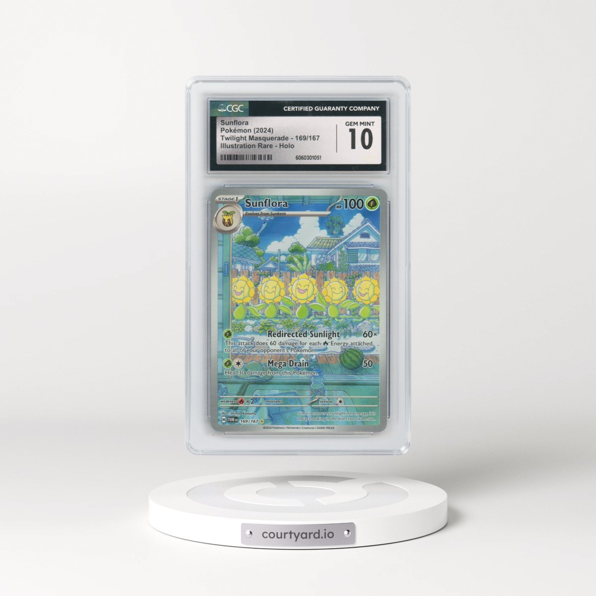 2024 Twilight Masquerade - TWM EN #169/167 Sunflora - Illustration Rare Holo (CGC 10 GEM MINT)