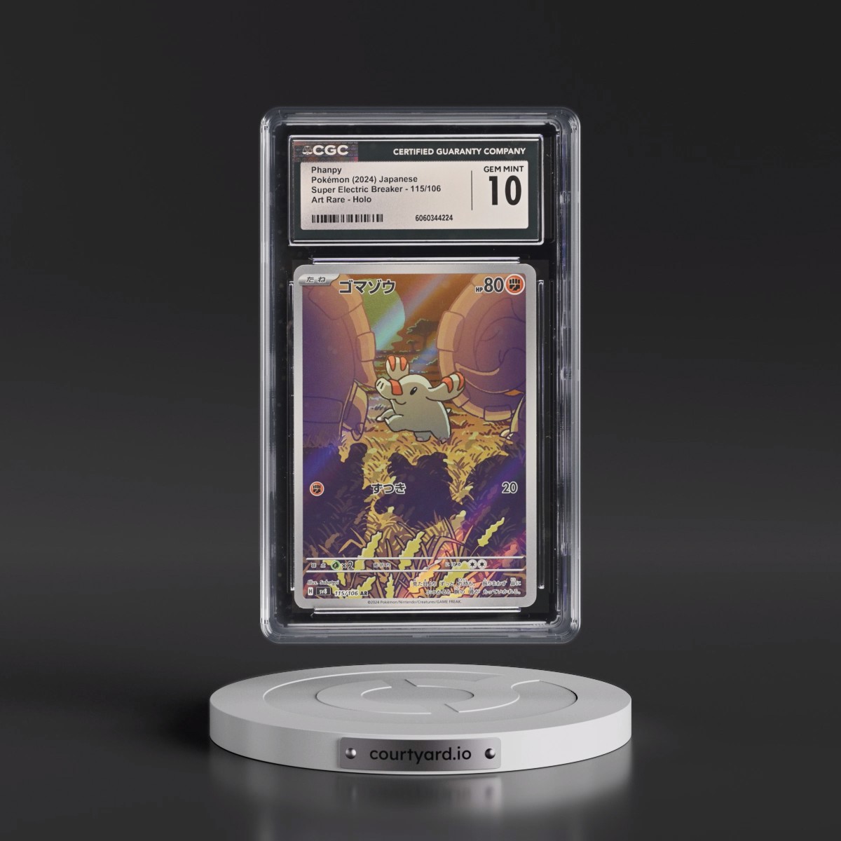 2024 Super Electric Breaker - sv8 #115/106 Phanpy - Art Rare Holo (CGC 10 GEM MINT)