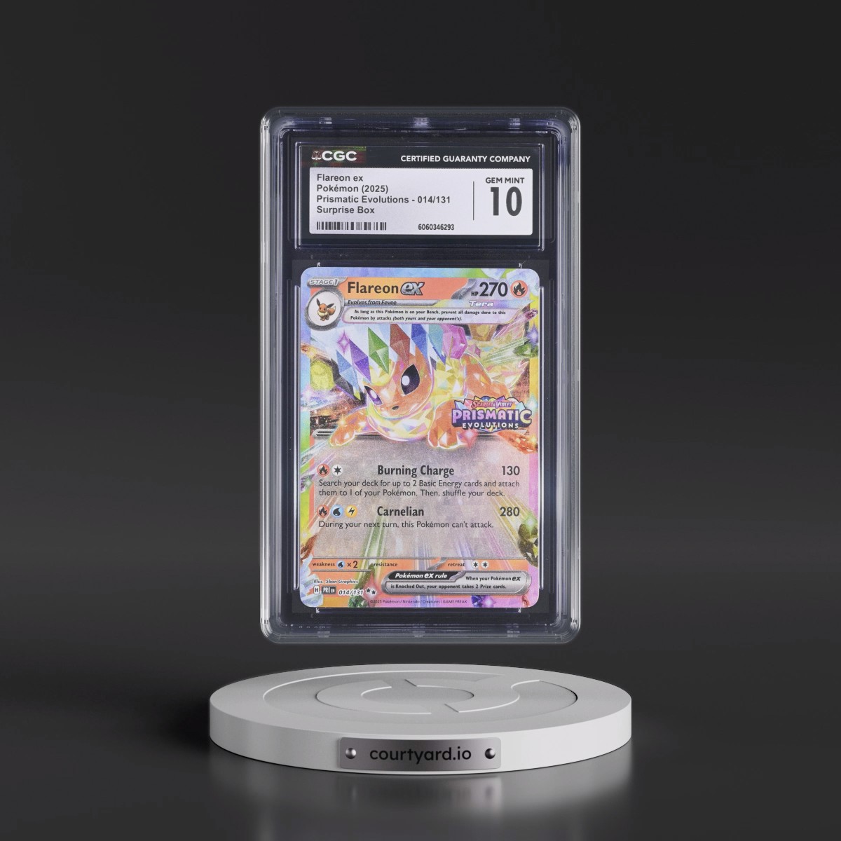 2024 Prismatic Evolutions - PRE EN #014/131 Flareon ex - Surprise Box (Prismatic Evolutions Stamp) (Holo) (CGC 10 GEM MINT)