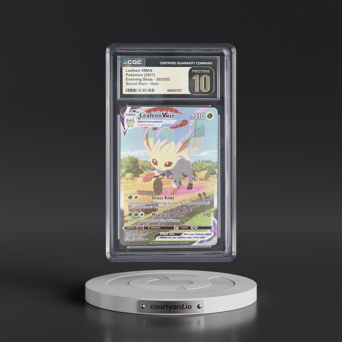 2021 Evolving Skies #205/203 Leafeon VMAX - Secret Rare Holo (CGC 10 PRISTINE)
