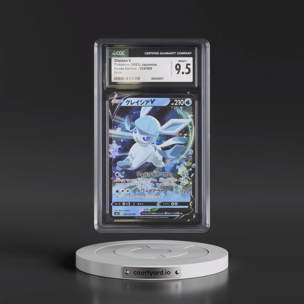 2021 Eevee Heroes #024/069 Glaceon V - Holo (CGC 9.5 MINT+)