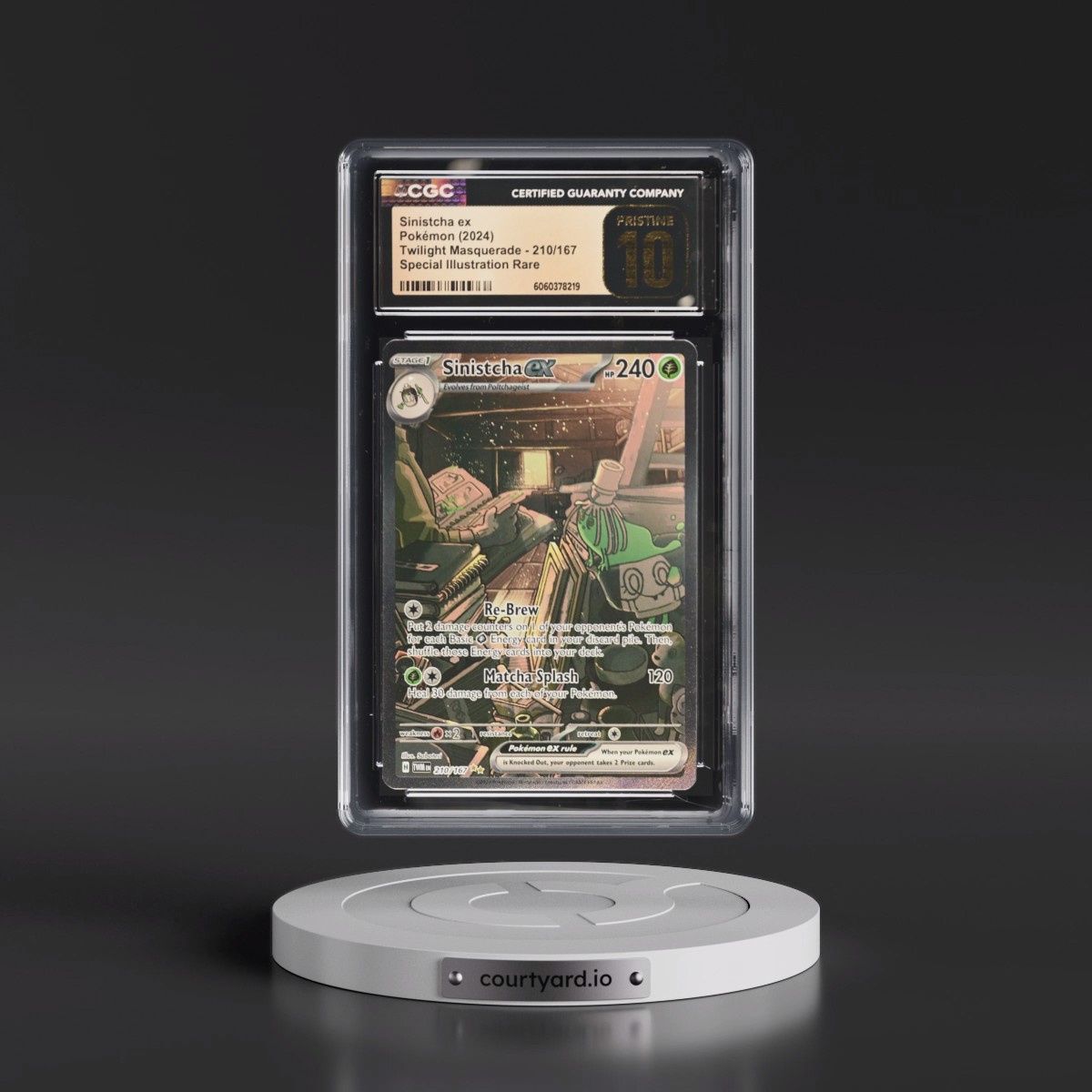 2024 Twilight Masquerade - TWM EN #210/167 Sinistcha ex - Special Illustration Rare (Holo) (CGC 10 PRISTINE)