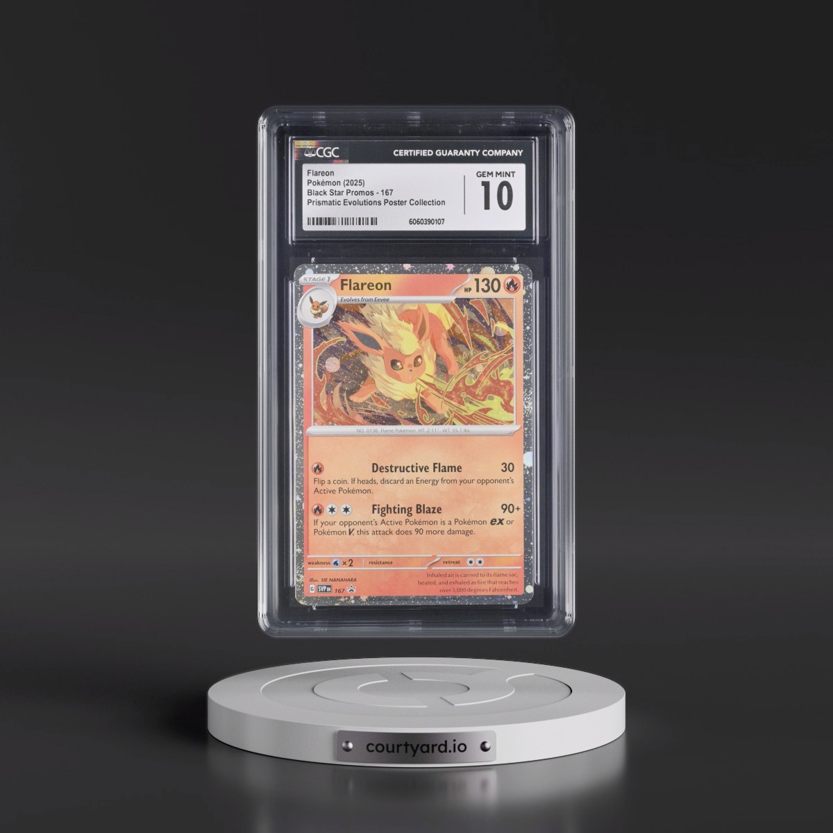 2023 Black Star Promos - Scarlet & Violet SVP EN #167 Flareon - Prismatic Evolutions Poster Collection (Cosmos Holo) (CGC 10 GEM MINT)