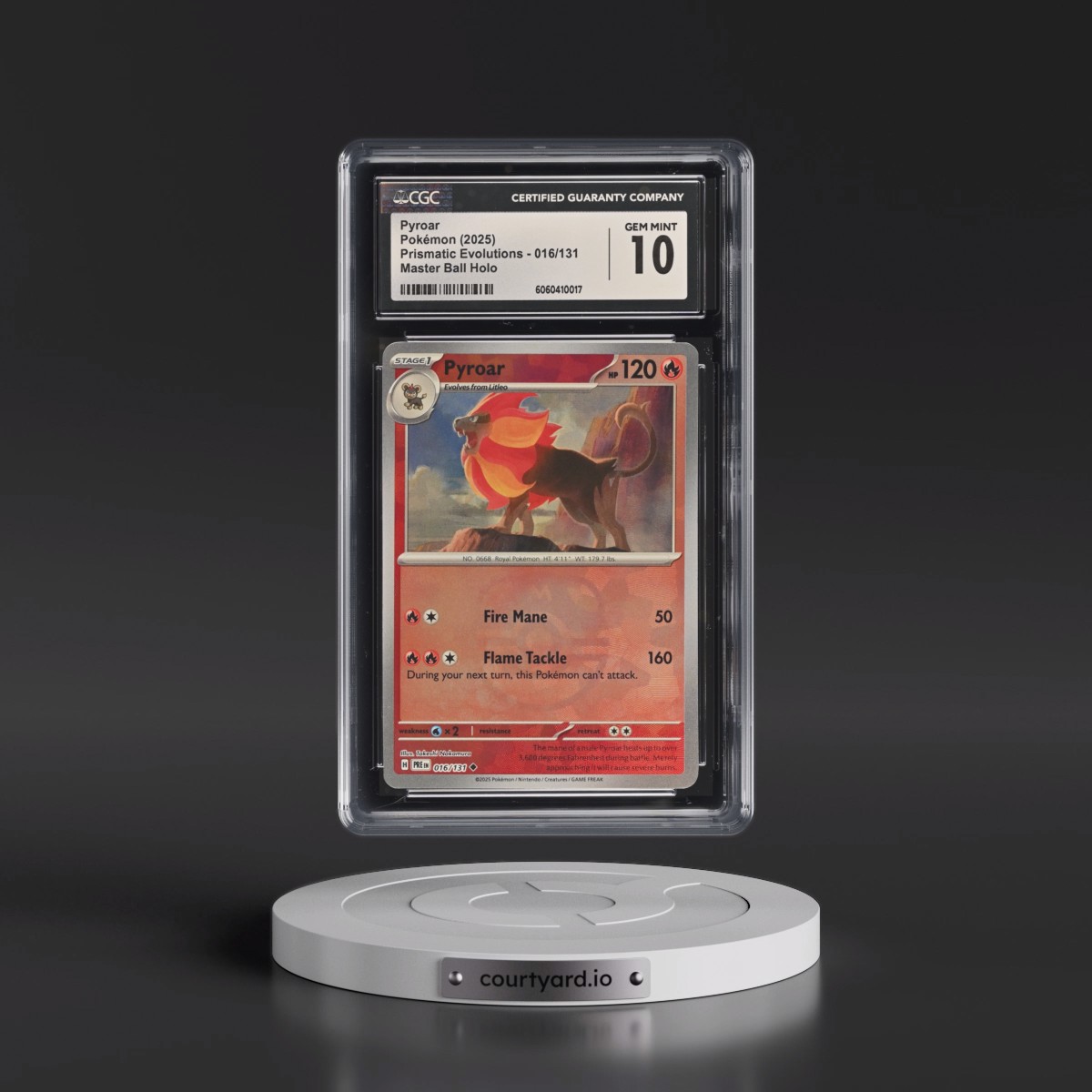 2024 Prismatic Evolutions - PRE EN #016/131 Pyroar - Master Ball Holo (CGC 10 GEM MINT)