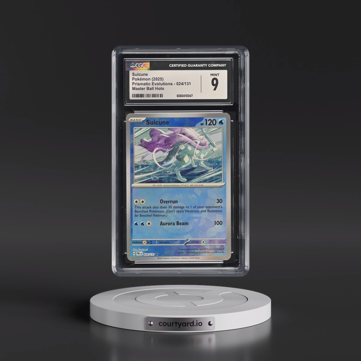 2024 Prismatic Evolutions - PRE EN #024/131 Suicune - Master Ball Holo (CGC 9 MINT)