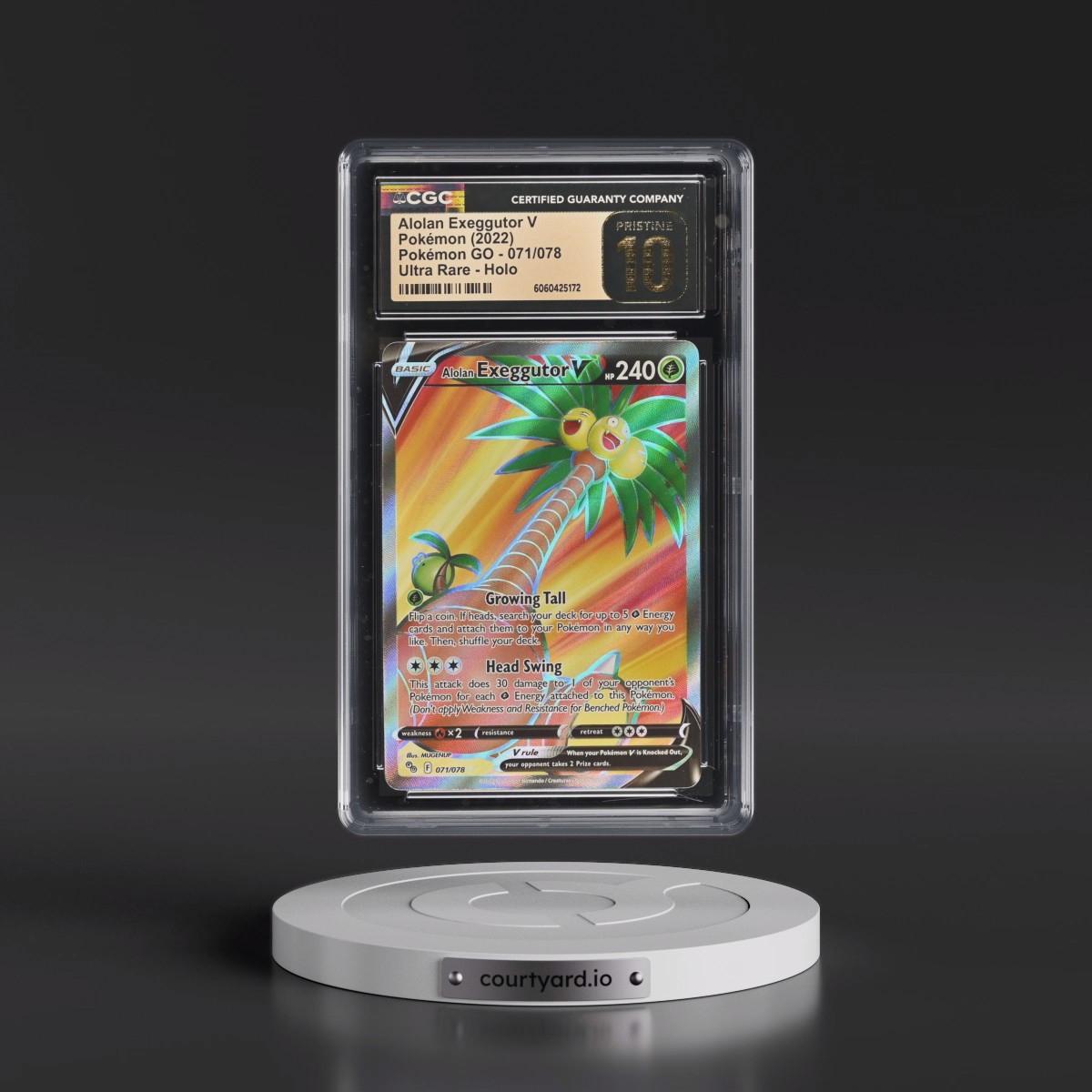 2022 Pokémon GO #071/078 Alolan Exeggutor V - Ultra Rare Holo (CGC 10 PRISTINE)