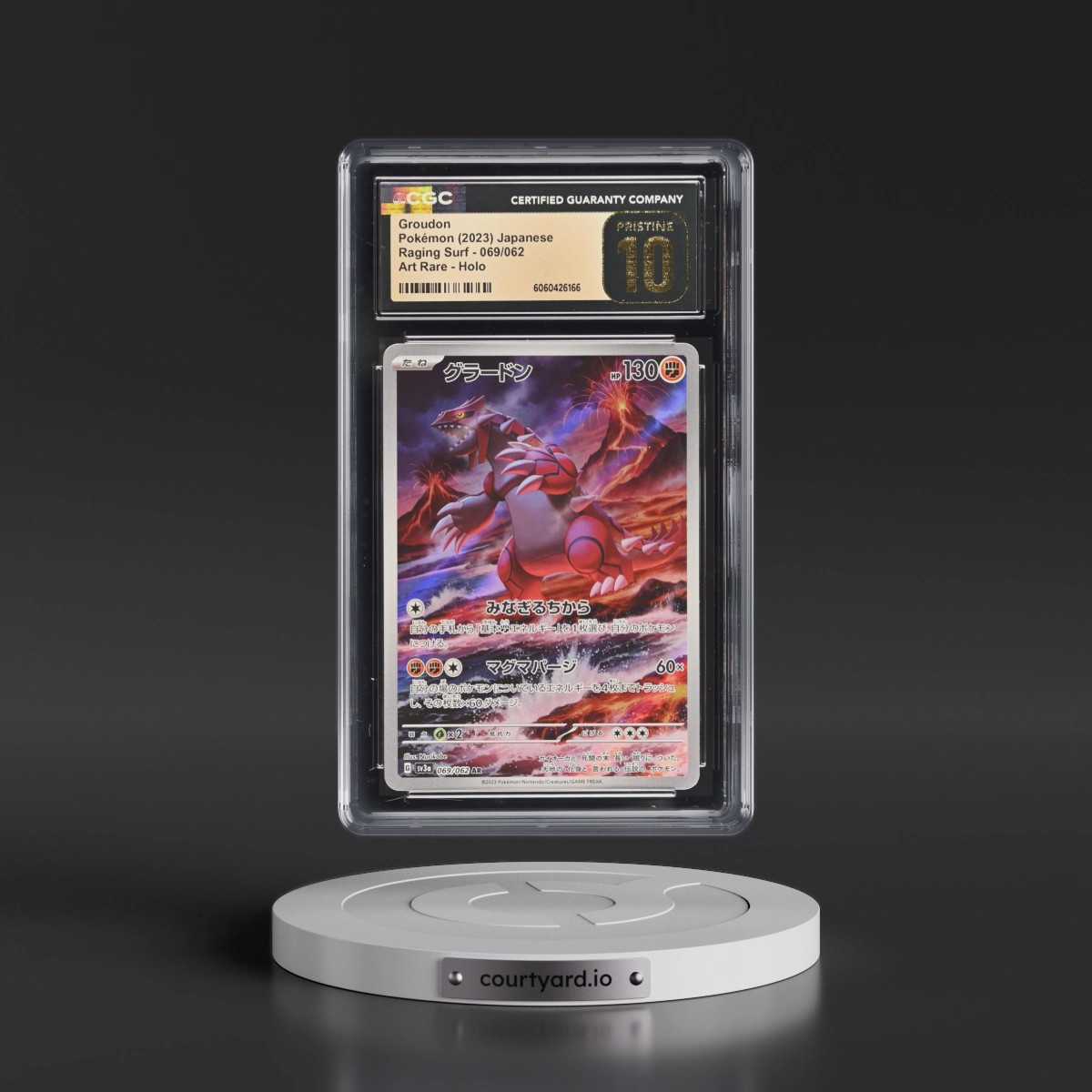 2023 Raging Surf #069/062 Groudon - Art Rare Holo (CGC 10 PRISTINE)