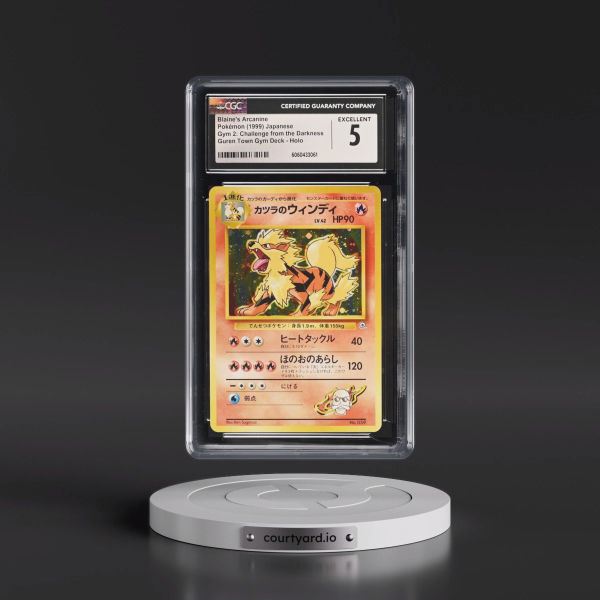 1999 Pokémon Guren Town Gym Deck #59 Blaine's Arcanine - Holo (CGC 5 EX)