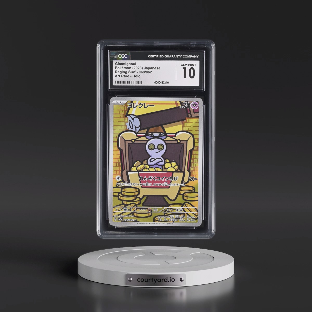 2023 Pokémon Sv3a-Raging Surf #068 Gimmighoul - Art Rare (CGC 10 GEM MINT)
