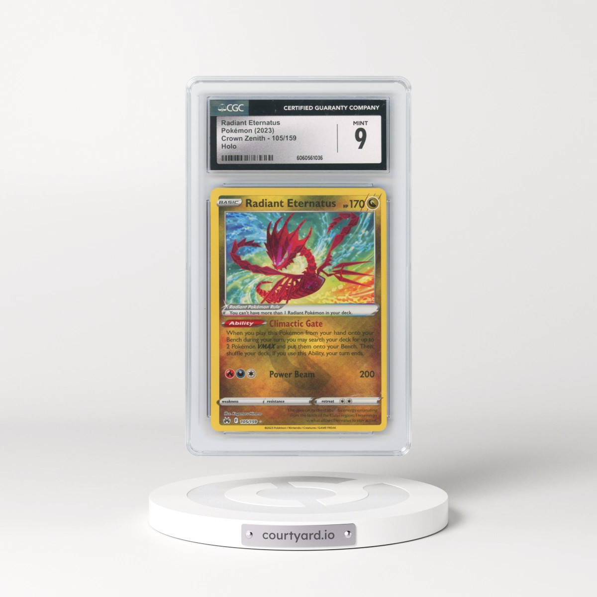 2023 Crown Zenith #105/159 Radiant Eternatus - Holo (CGC 9 MINT)