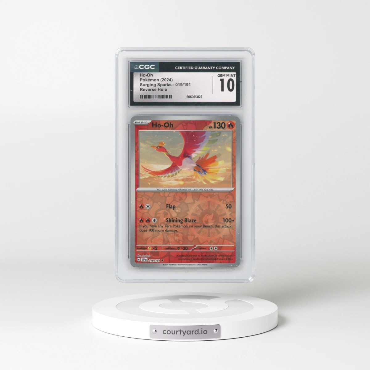 2024 Surging Sparks - SSP EN #019/191 Ho-Oh - Reverse Holo (CGC 10 GEM MINT)