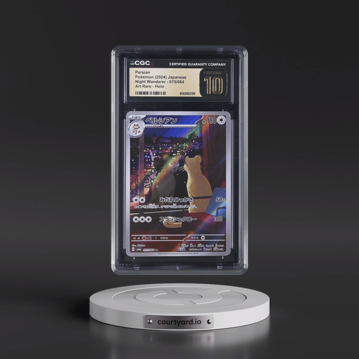 2024 Pokémon Sv6a-Night Wanderer #075 Persian - Art Rare (CGC 10 PRISTINE)