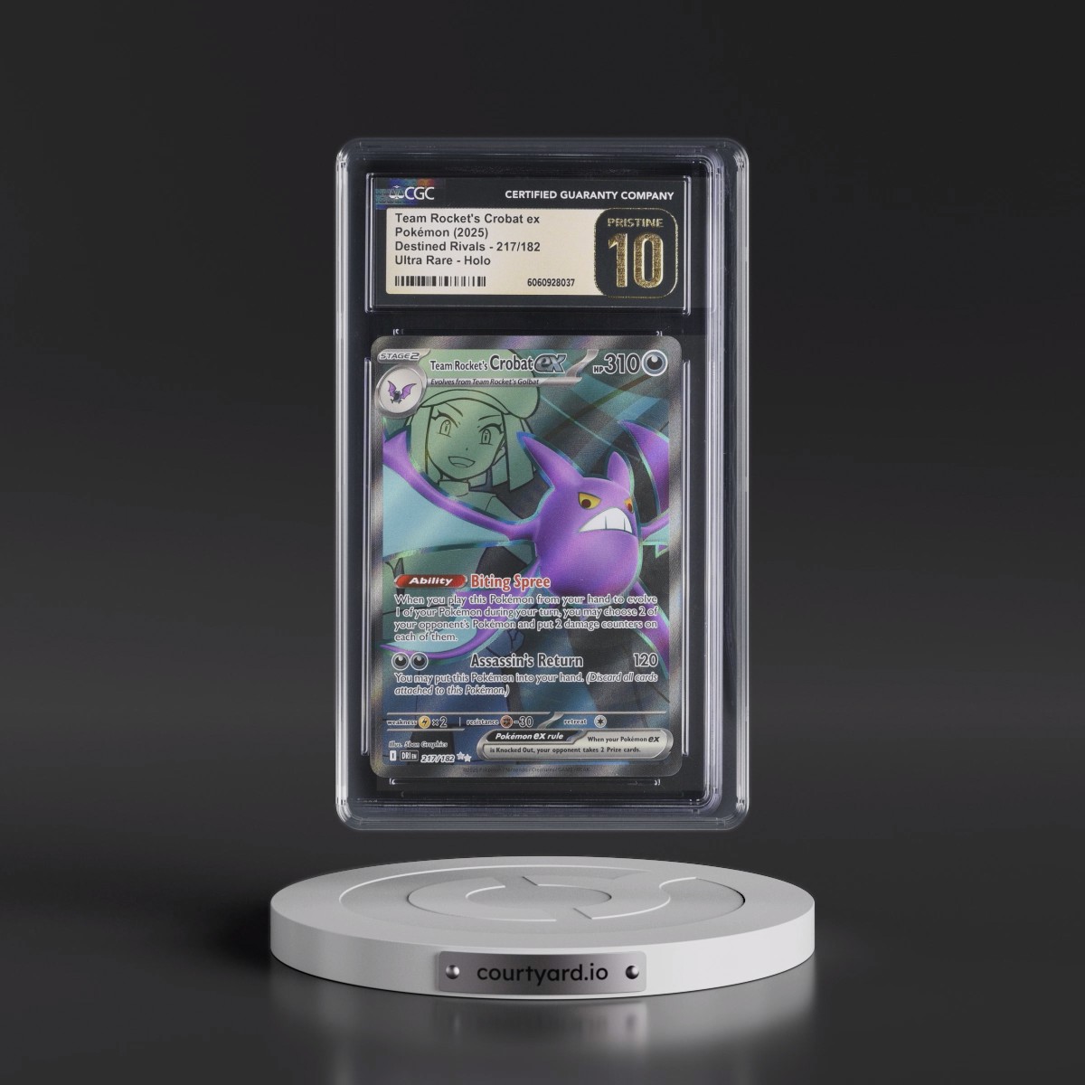 2025 Destined Rivals - DRI EN #217/182 Team Rocket's Crobat ex - Ultra Rare Holo (CGC 10 PRISTINE)