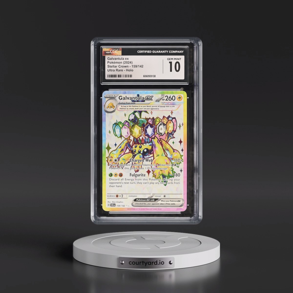 2024 Stellar Crown - SCR EN #159/142 Galvantula ex - Ultra Rare Holo (CGC 10 GEM MINT)