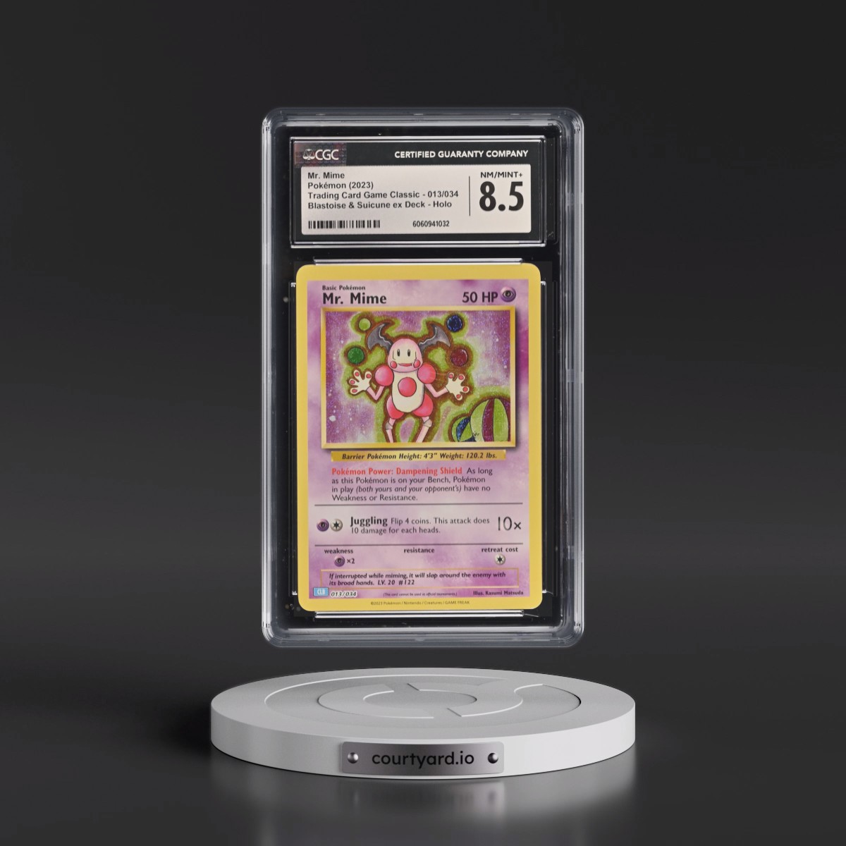2023 Trading Card Game Classic - CLV, CLC, CLB #013/034 Mr. Mime - Blastoise & Suicune ex Deck - CLB Holo (CGC 8.5 NM-MT+)