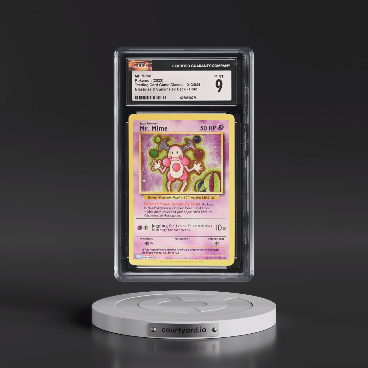 2023 Trading Card Game Classic - CLV, CLC, CLB #013/034 Mr. Mime - Blastoise & Suicune ex Deck - CLB Holo (CGC 9 MINT)