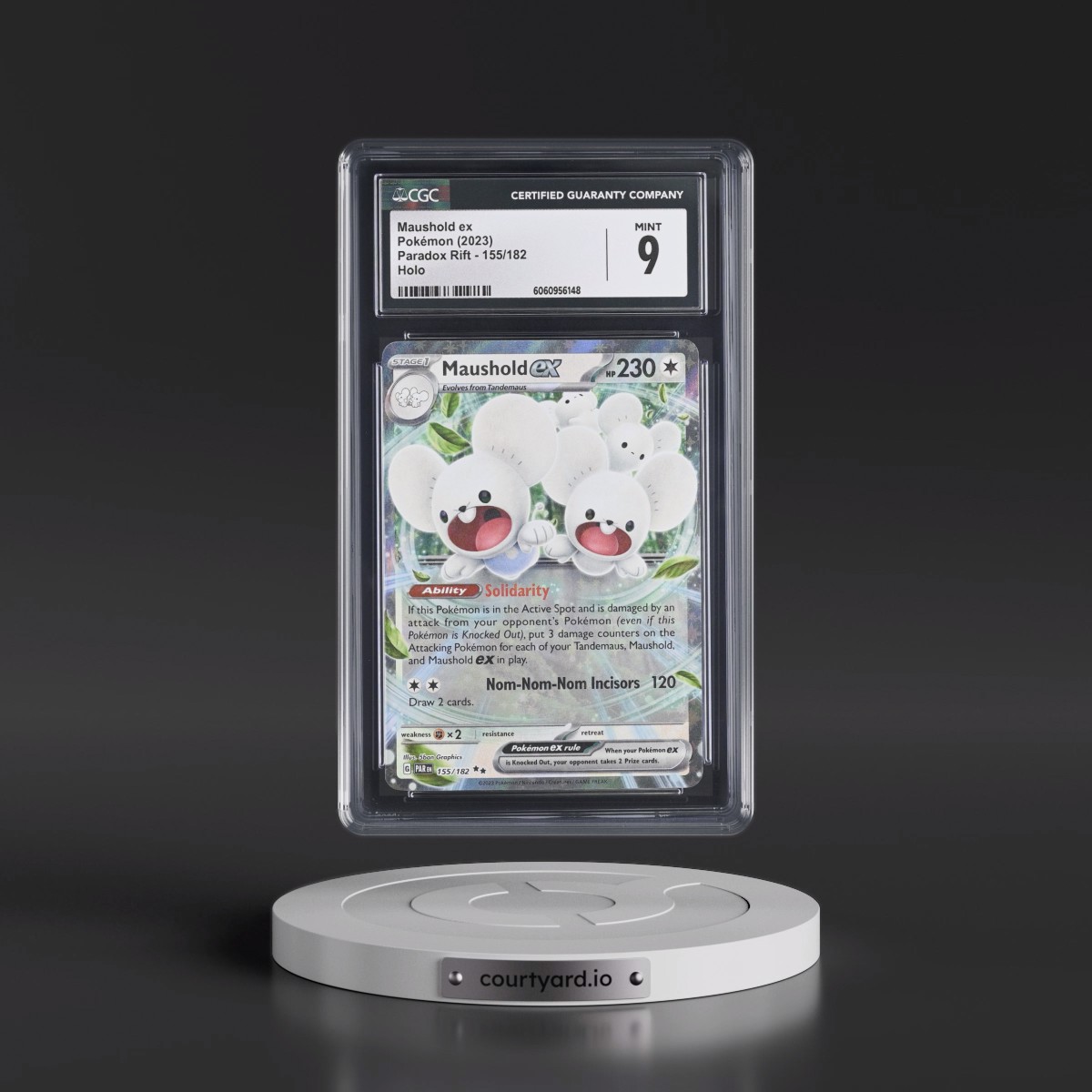 2023 Pokémon Par EN-Paradox Rift #155 Maushold EX - Holo (CGC 9 MINT)