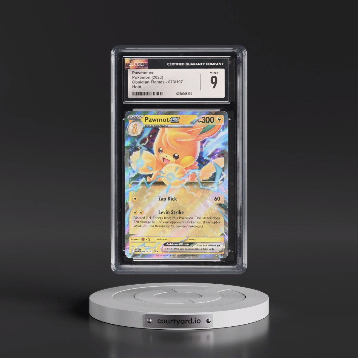 2023 Obsidian Flames - OBF EN #073/197 Pawmot ex - Holo (CGC 9 MINT)