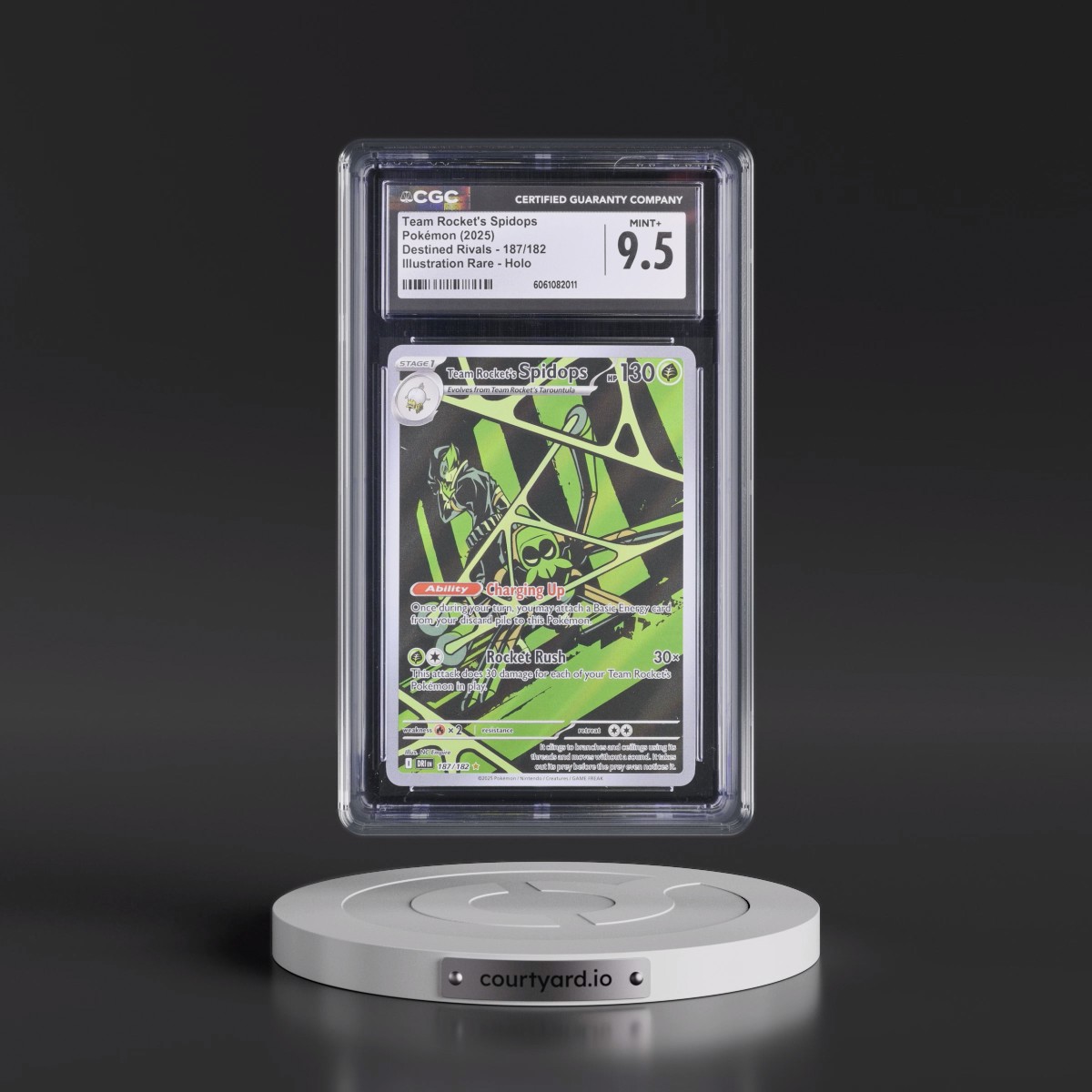 2025 Pokémon Dri EN-Destined Rivals #187 Team Rocket's Spidops - Illustration Rare (CGC 9.5 MINT+)