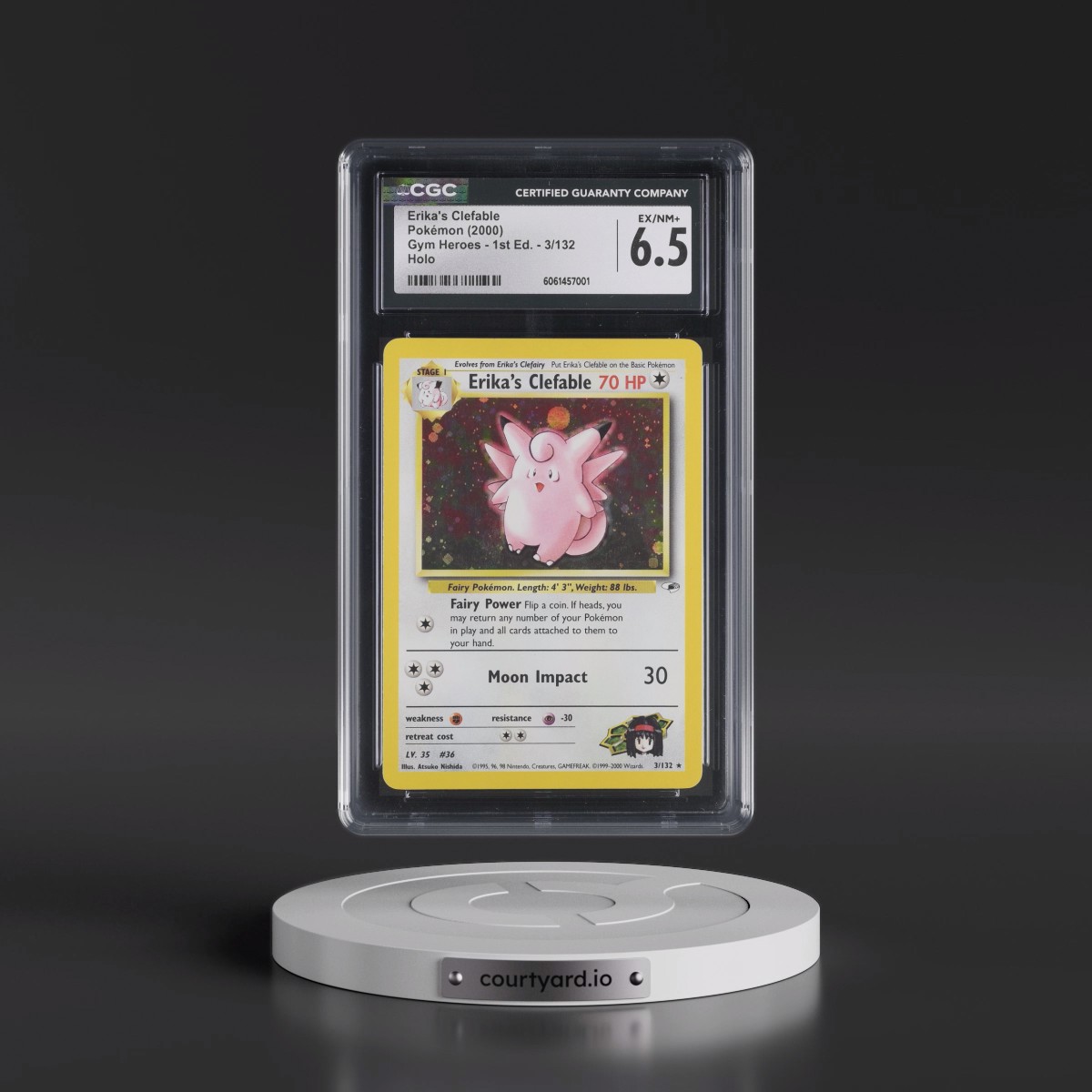 2000 Gym Heroes #3/132 Erika's Clefable - 1st Edition Holo (CGC 6.5 EX-NM+)