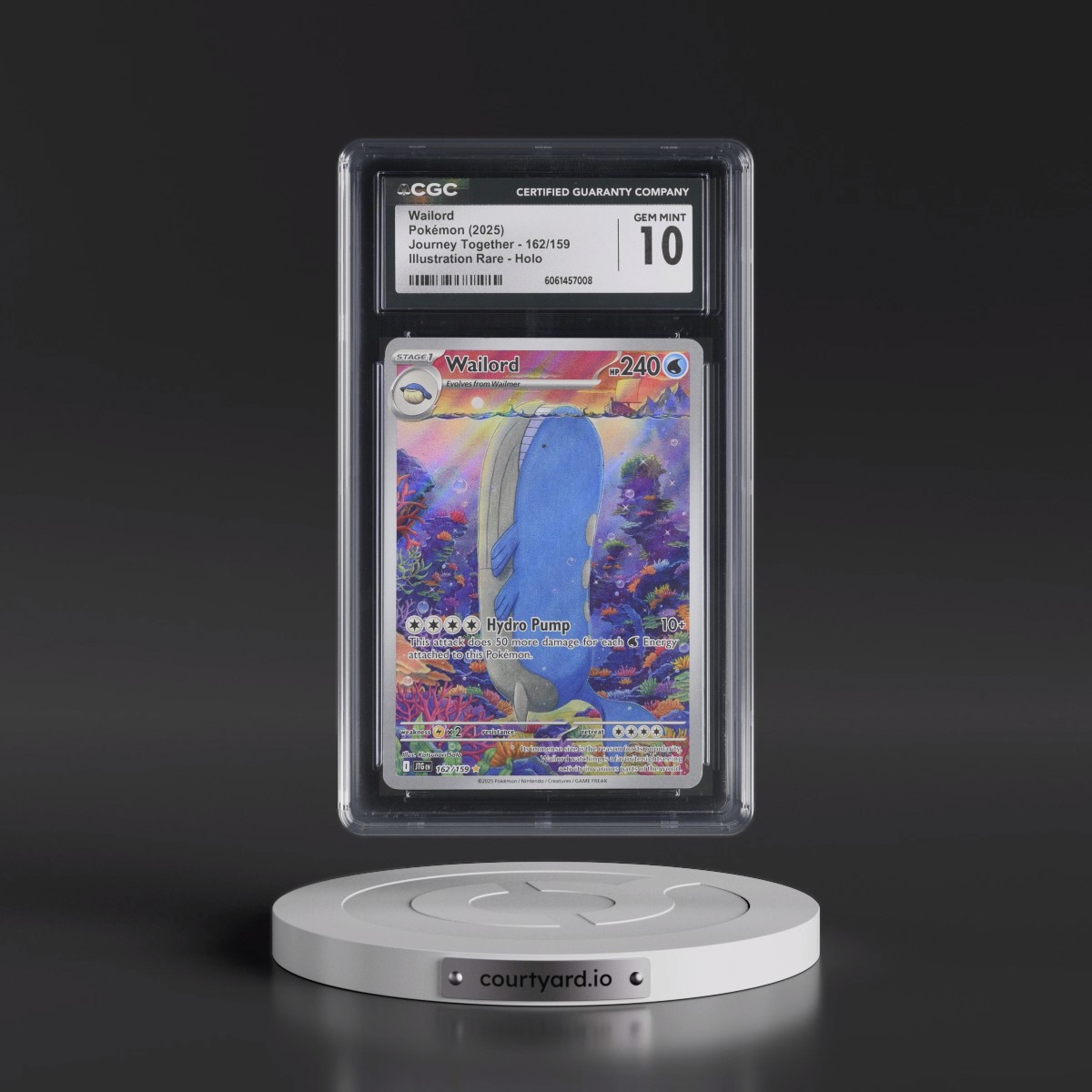2025 Pokémon Jtg EN-Journey Together #162 Wailord - Illustration Rare (CGC 10 GEM MINT)