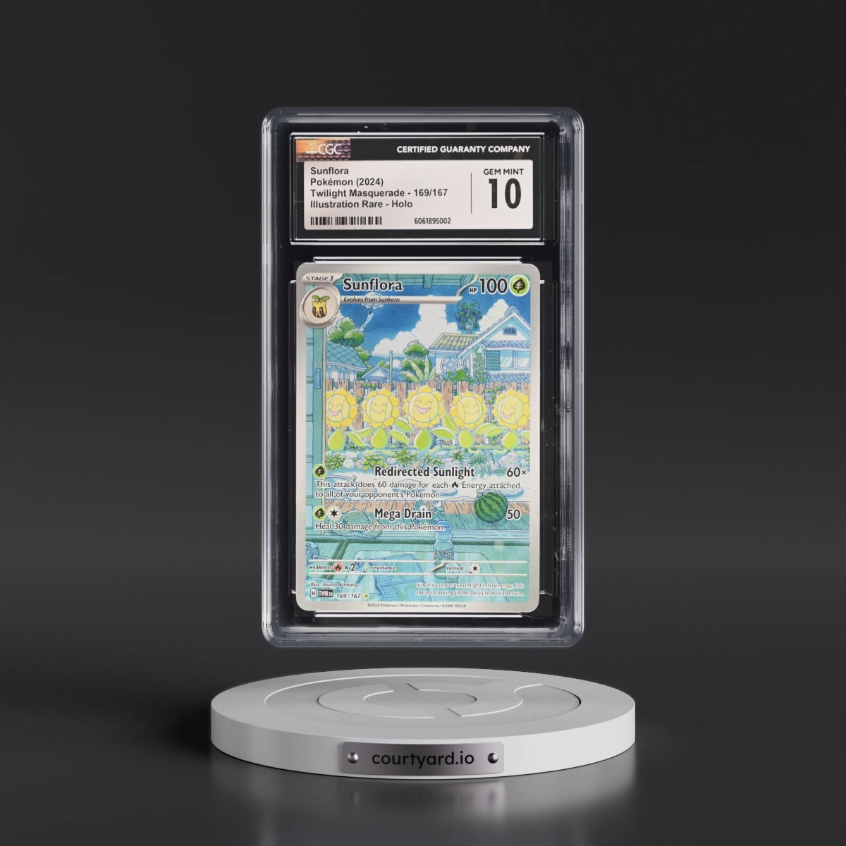 2024 Twilight Masquerade - TWM EN #169/167 Sunflora - Illustration Rare Holo (CGC 10 GEM MINT)